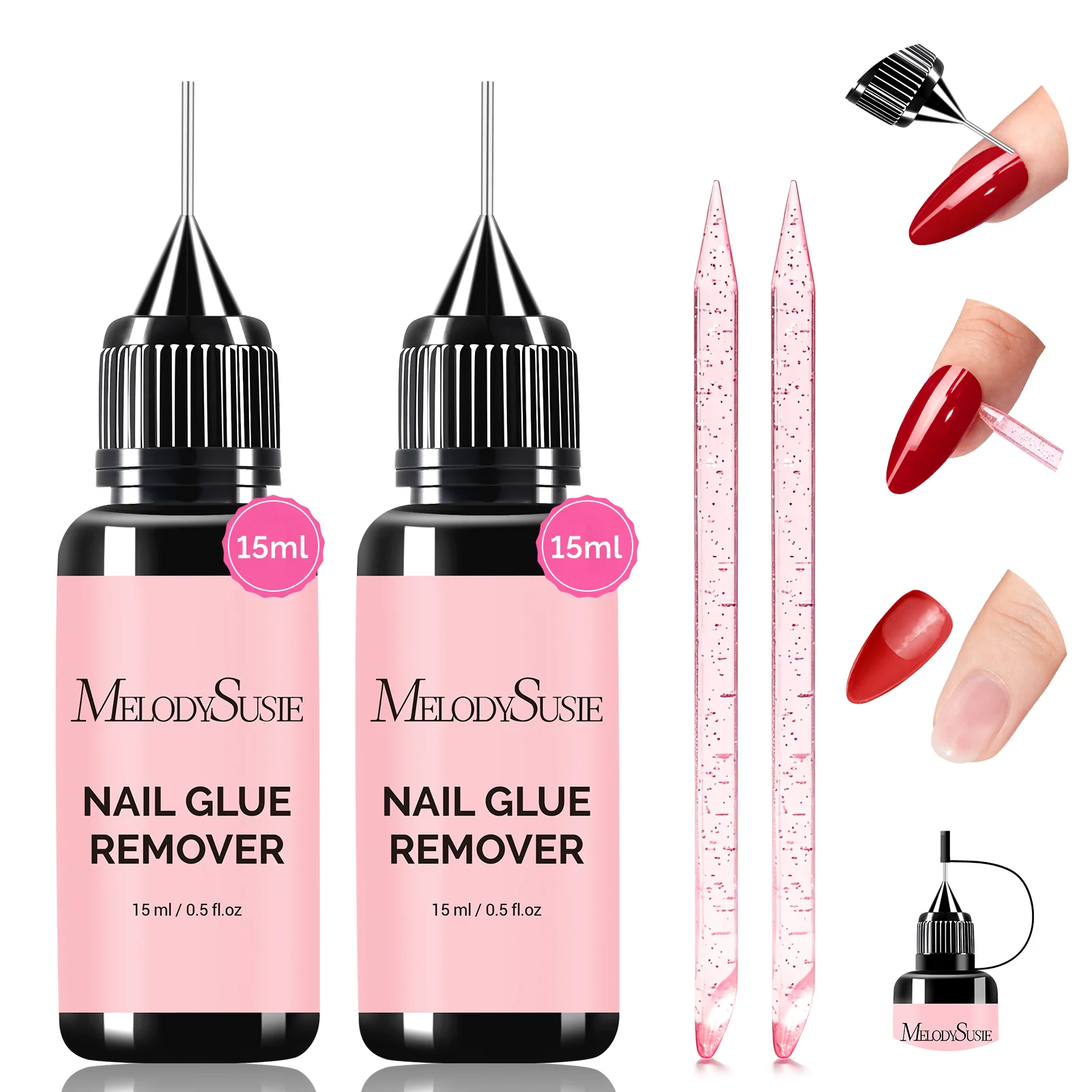 2Pcs Nail Glue Remover with Precision Pen Tip