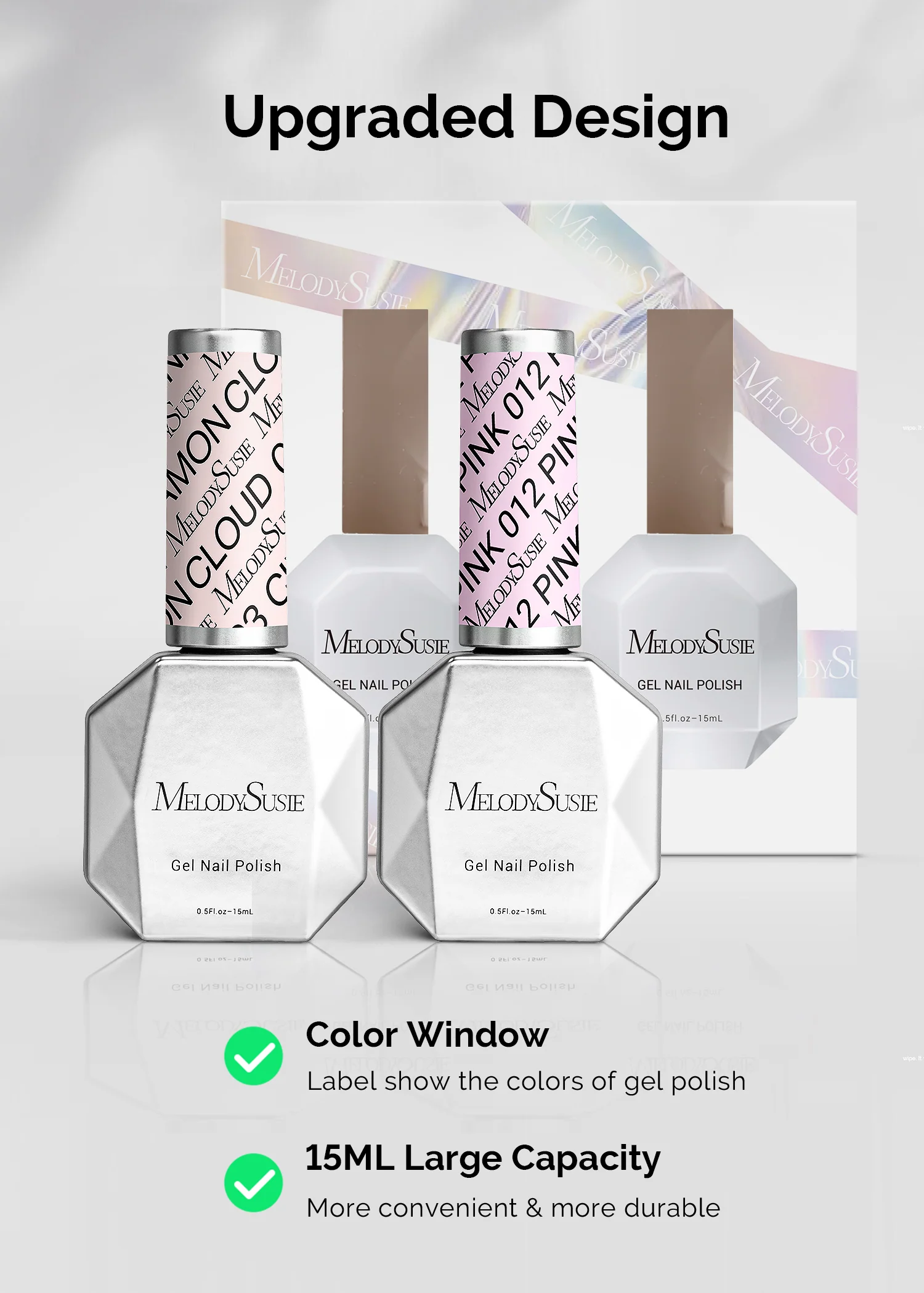 2 Pack 15ml TPO-Free Thick Gel Nail Polish (093 Cinnamon Cloud and 012 Pretty Pink)
