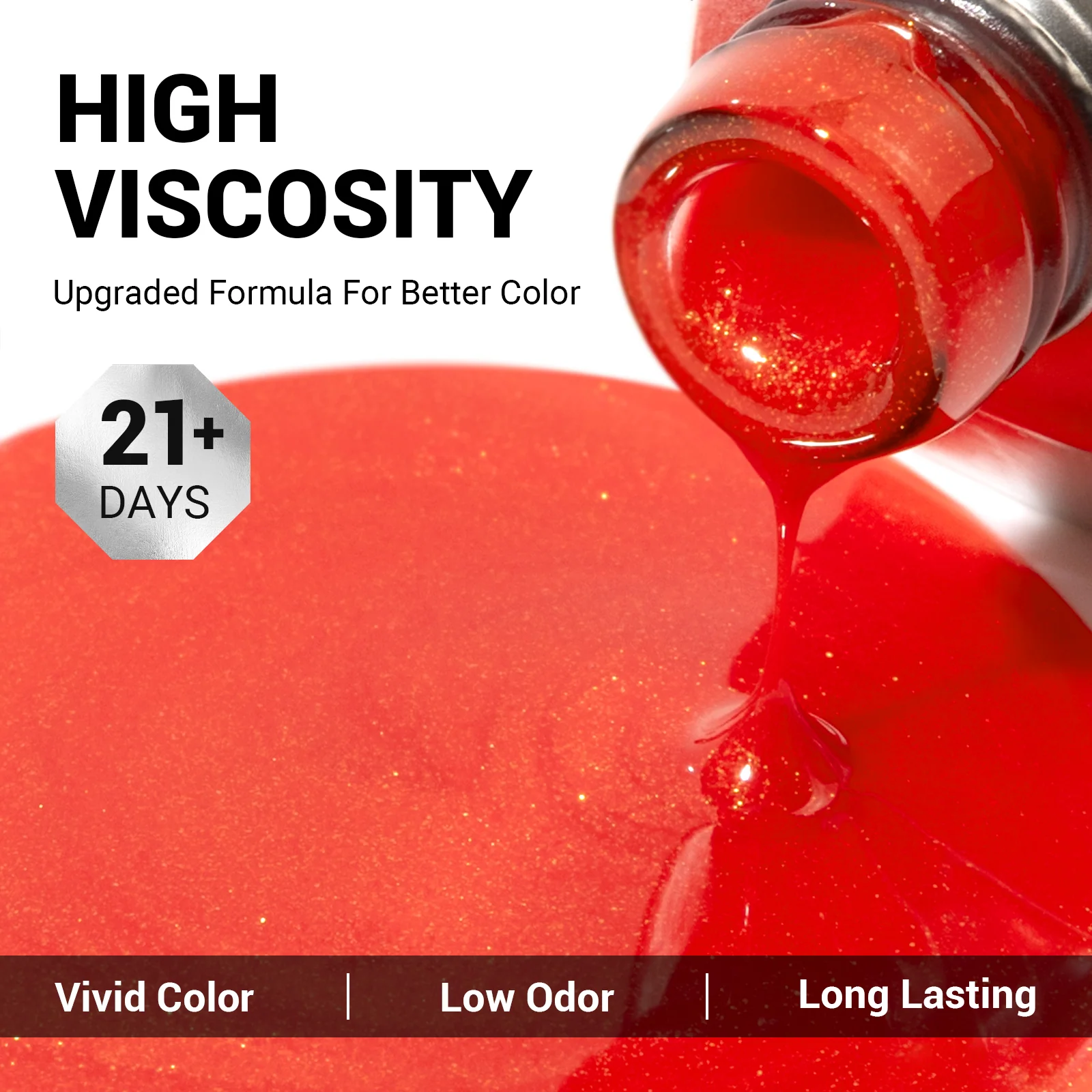 N1680 Neon Blaze Red - TPO-Free Thick Gel Nail Polish(15ml)