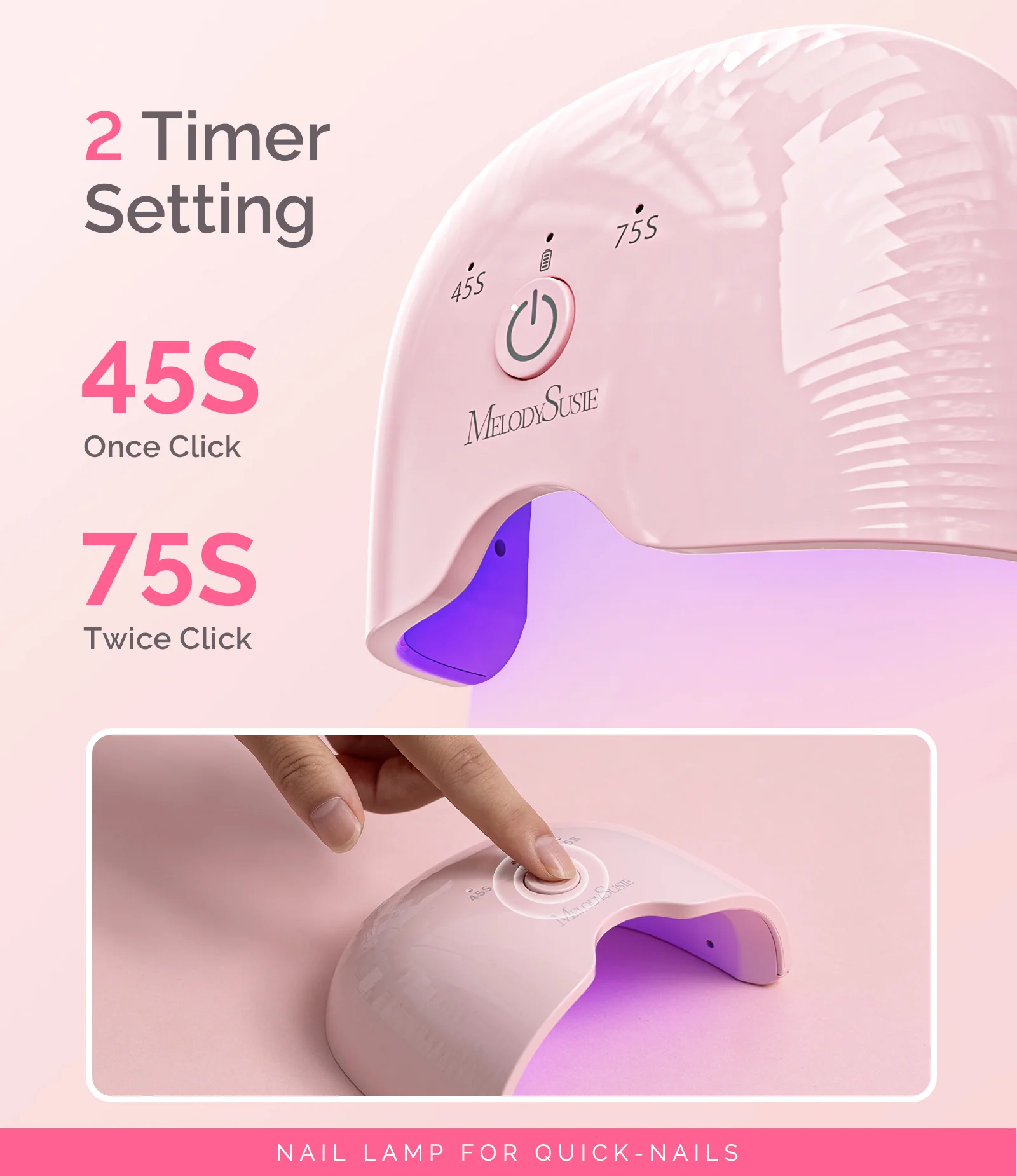 P-ART06G Rechargeable Cordless LED/UV Nail Lamp for Gel Polish