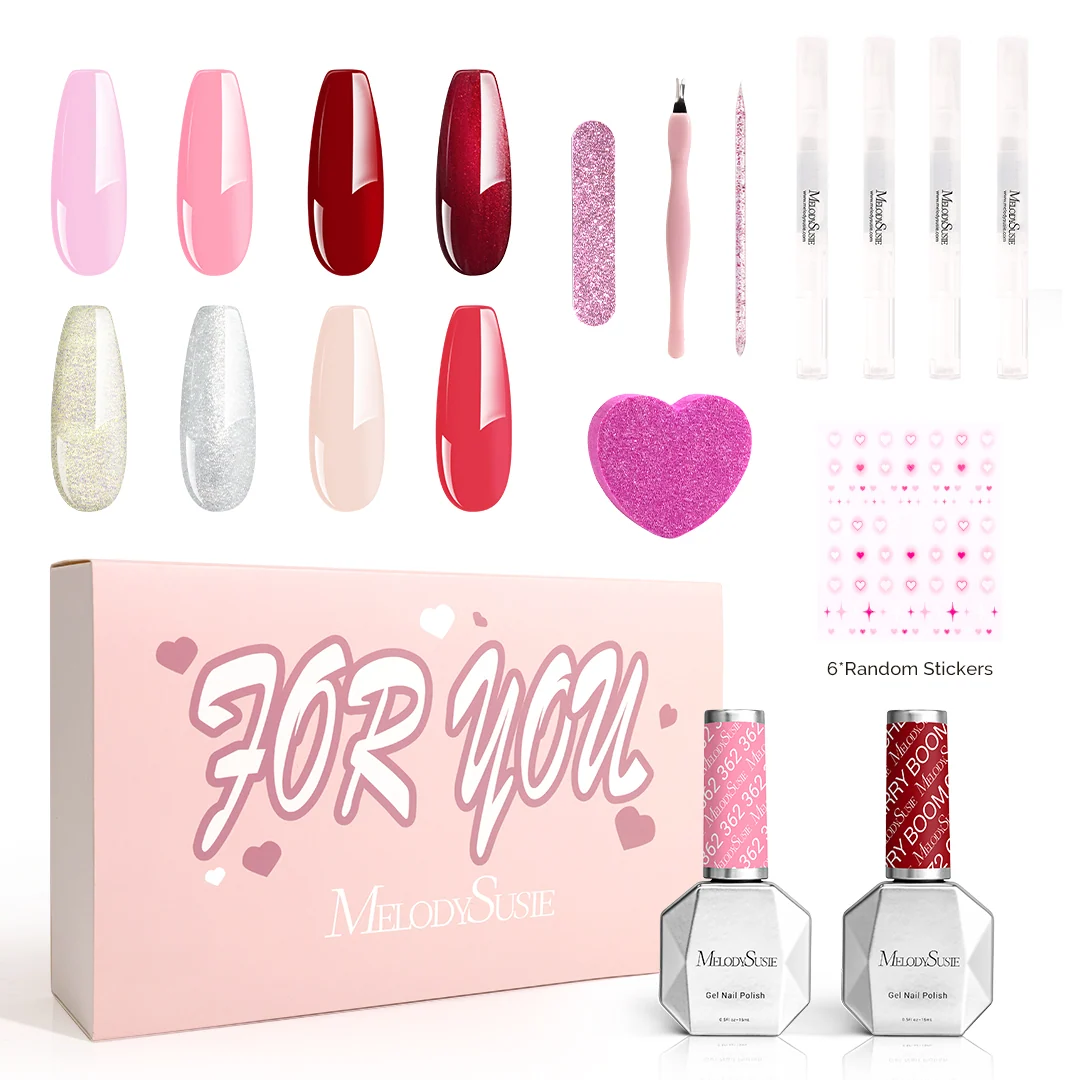 Lovely Sweetheart TPO-Free Thick Gel Nail Polish Gift Box with 8 Colors