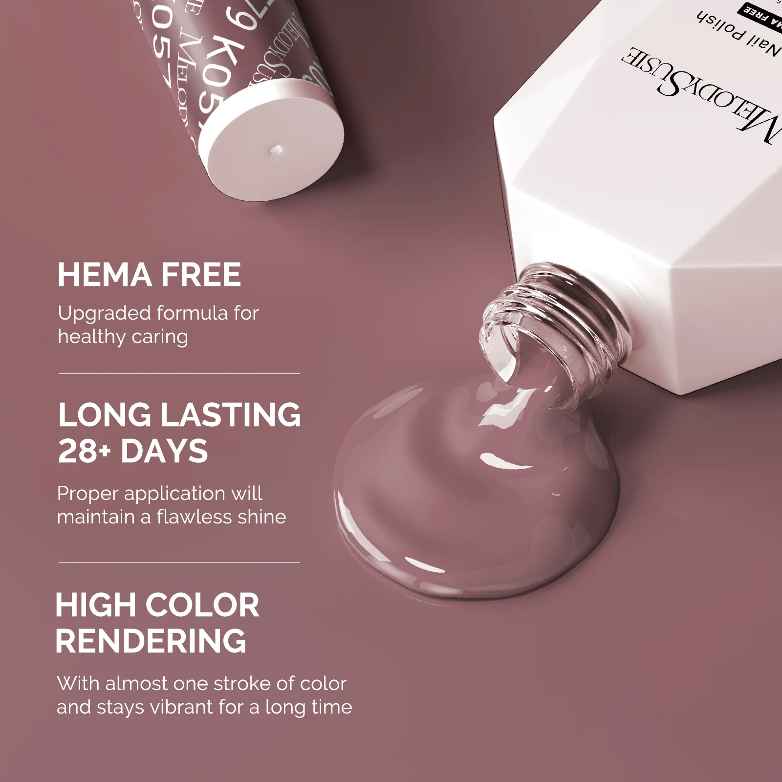 HEMA-Free 凝胶指甲油 0.5 fl oz/15ml Thick Deep Rosy Nude K0579