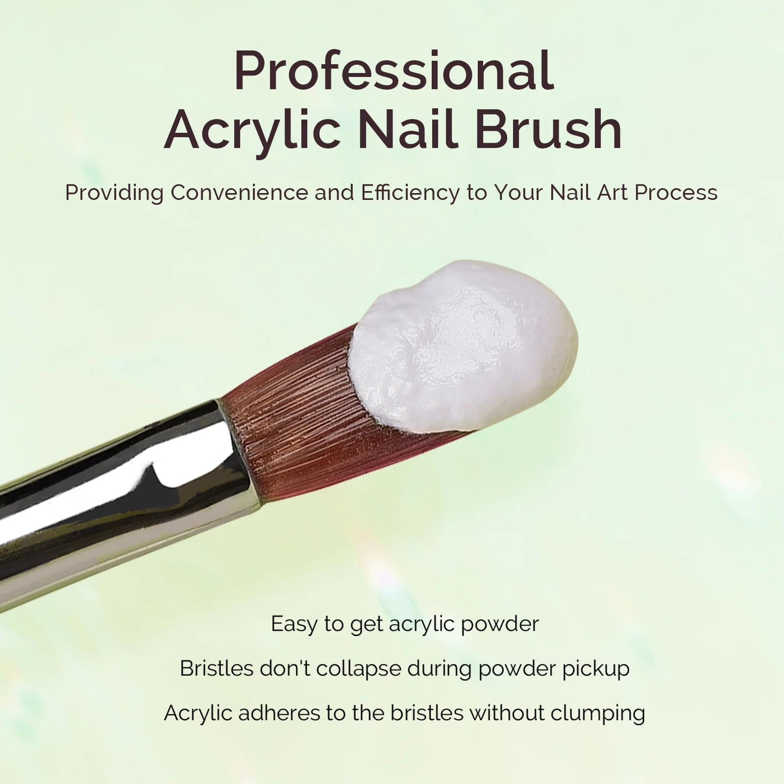 Kolinsky Acrylic Nail Brush in Green, Size 8