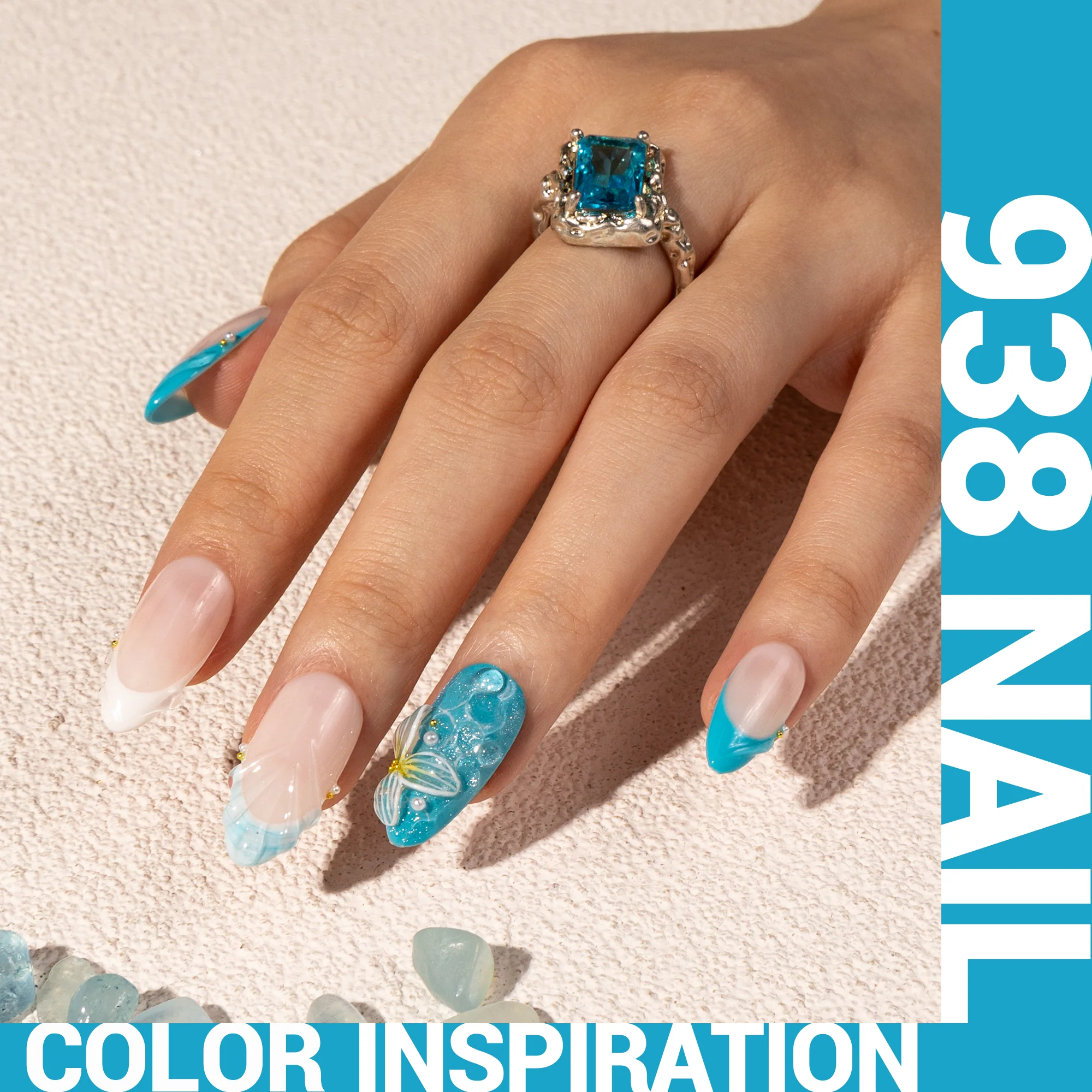 938 Fair Isle Knit Blue TPO-Free Thick Gel Nail Polish 15ml