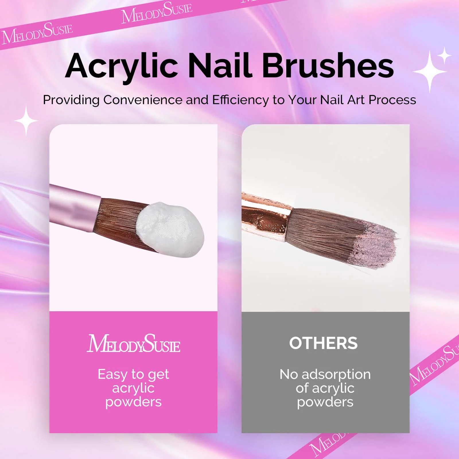 Acrylic Nail Brush Set 4Pcs in Rose Gold for Nail Application