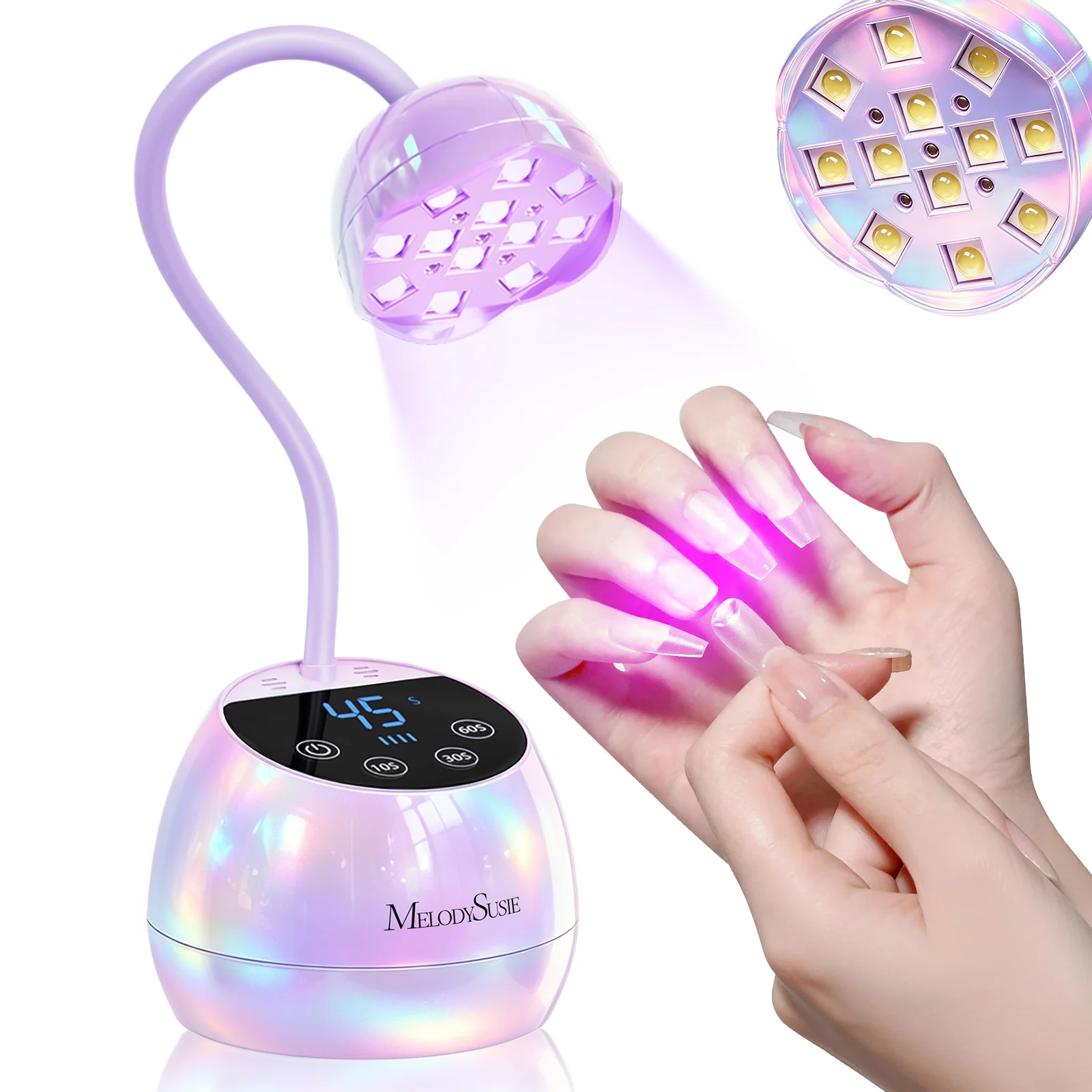 P-ArtM2 Gooseneck Cordless UV Nail Lamp in Pearl Purple