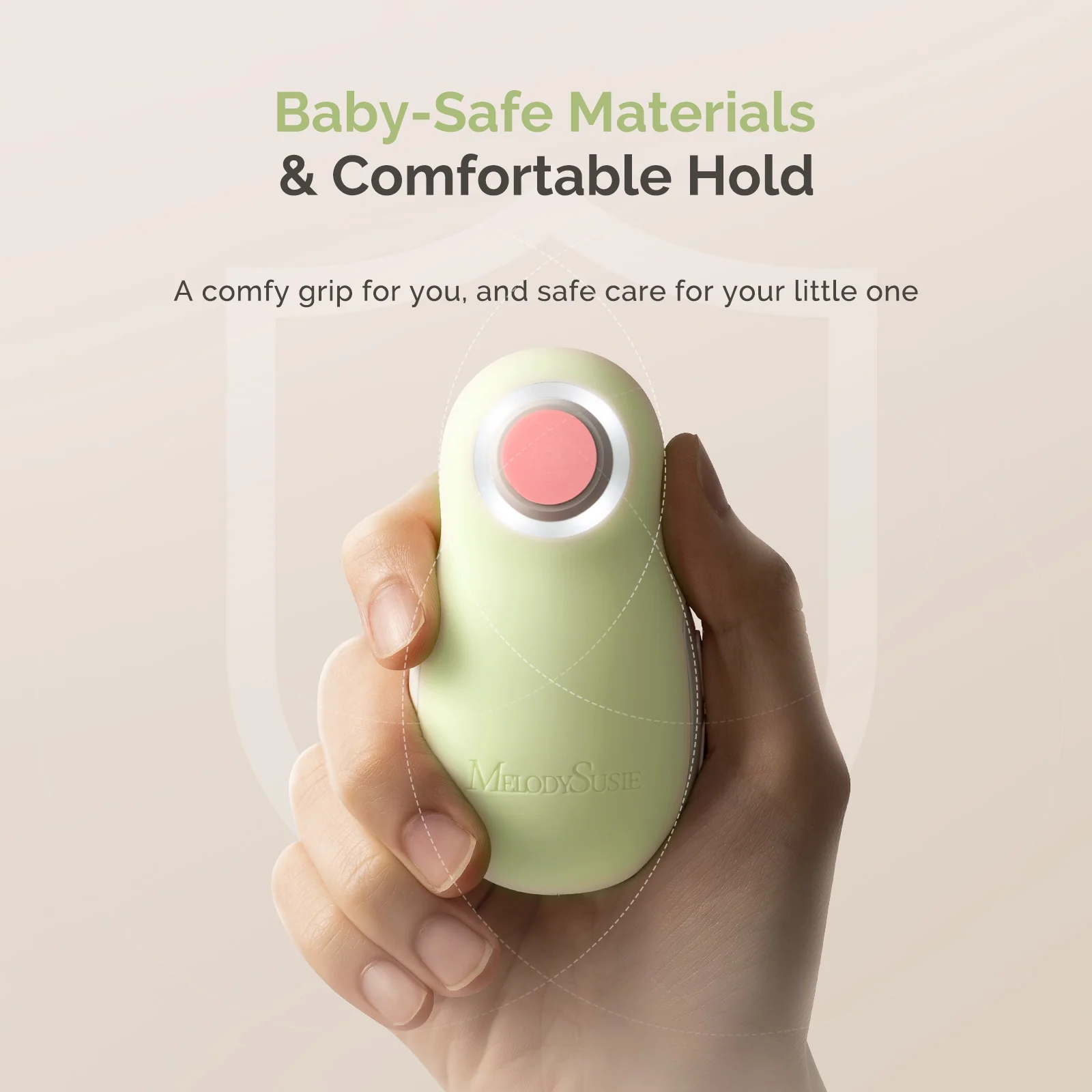 PC20F Rechargeable Baby Nail Trimmer in Green with LED Night Lamp