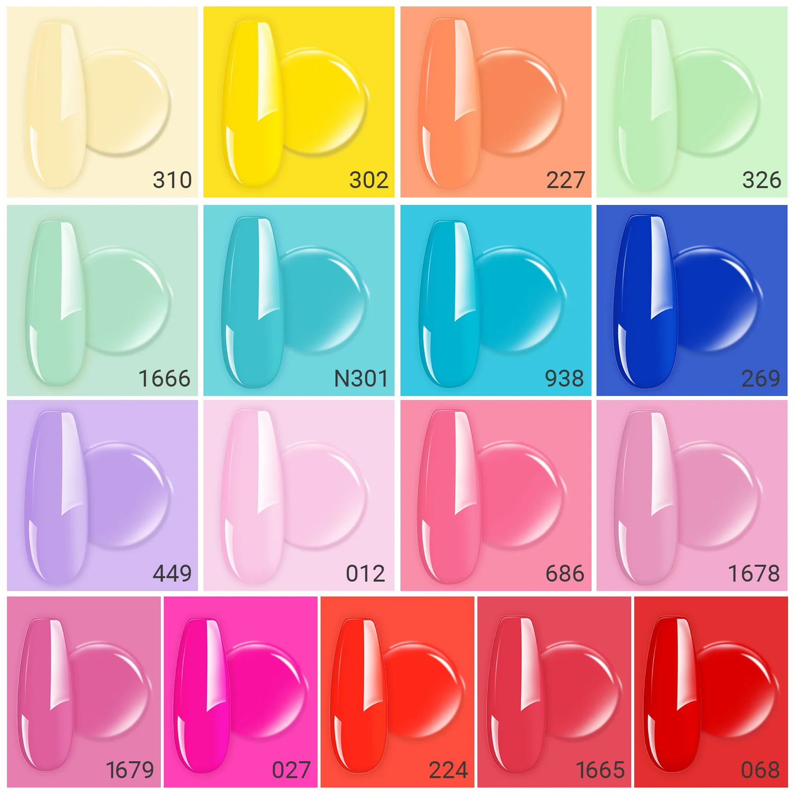 TPO-Free Thick Gel Nail Polish Set 17 Colors With Builder Gel