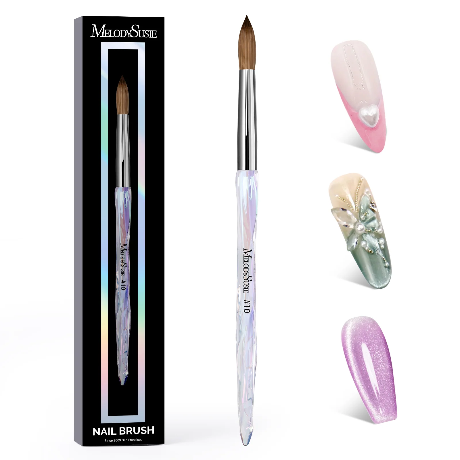 100% Kolinsky Acrylic Nail Brush for Extension and 3D Sculpting
