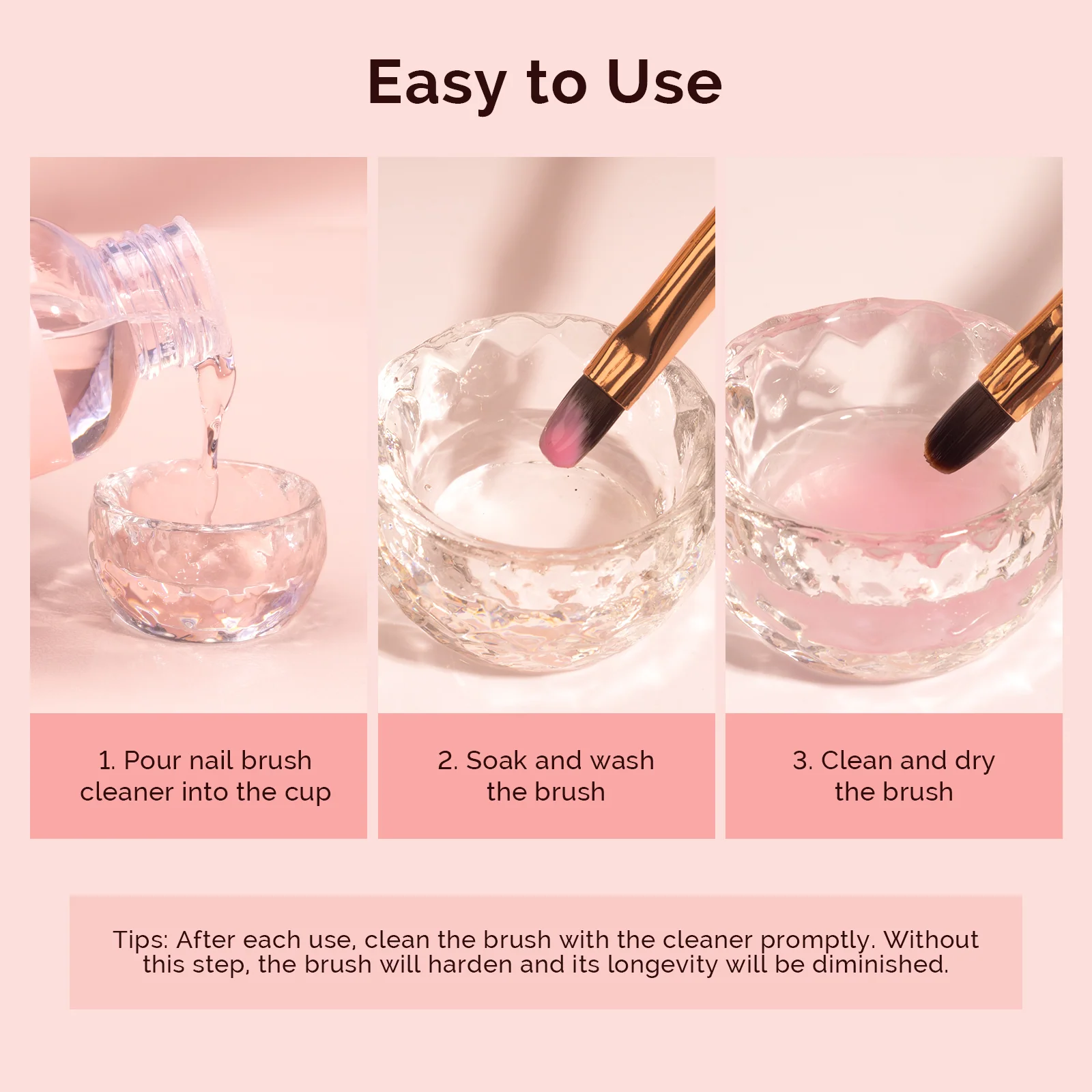 Melodysusie Nail Brush Cleaner for Gel, Acrylic and Powder Brushes