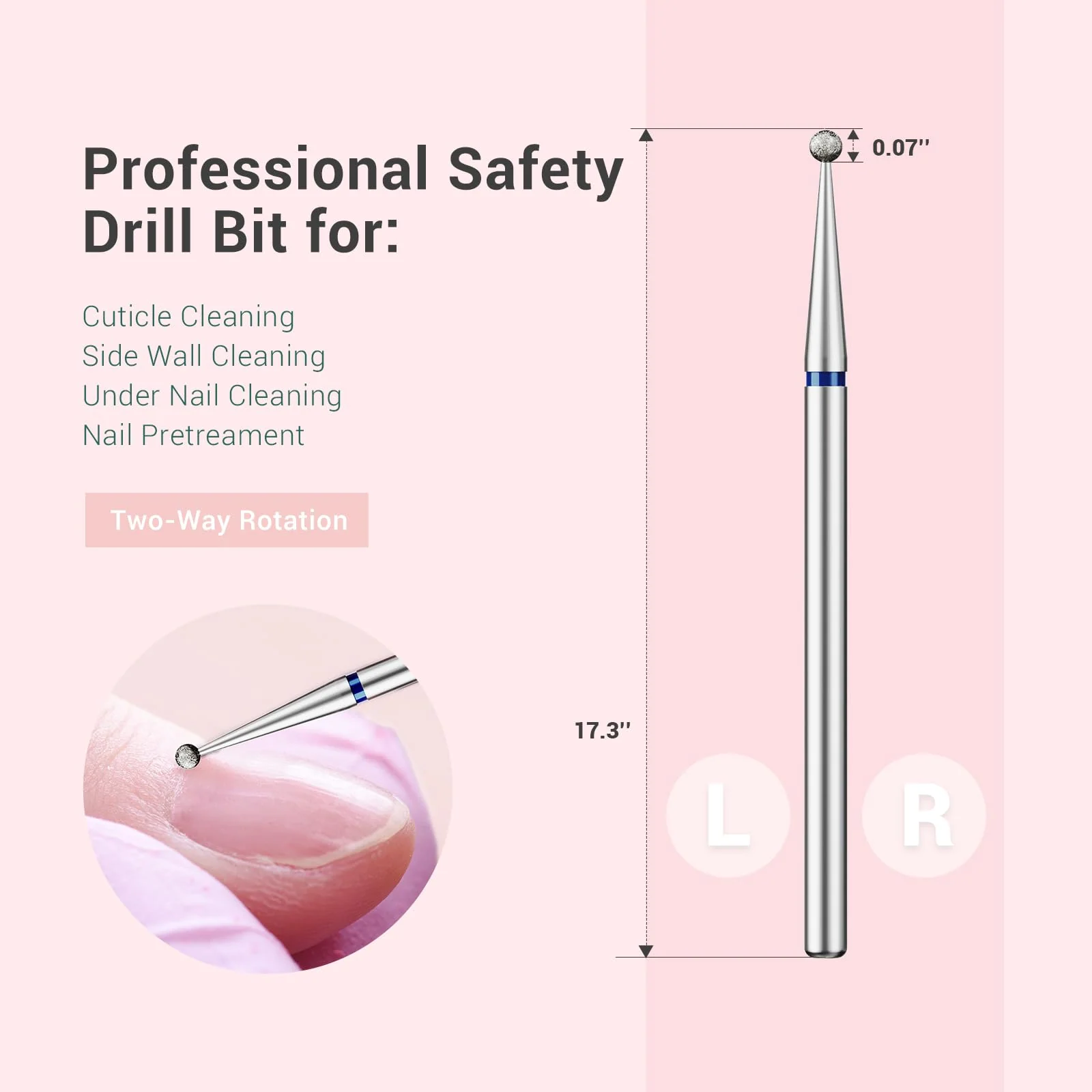 Ball Shape Carbide Diamond Cuticle Clean Nail Drill Bit