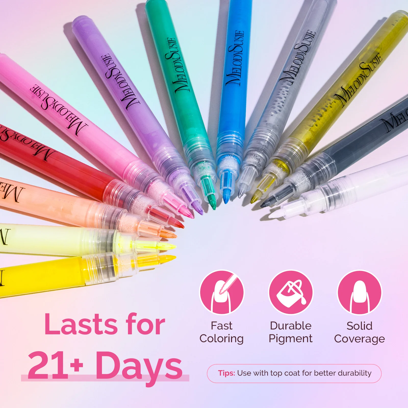 Nail Art Pens Set in 12 Colors with 0.7mm Tips