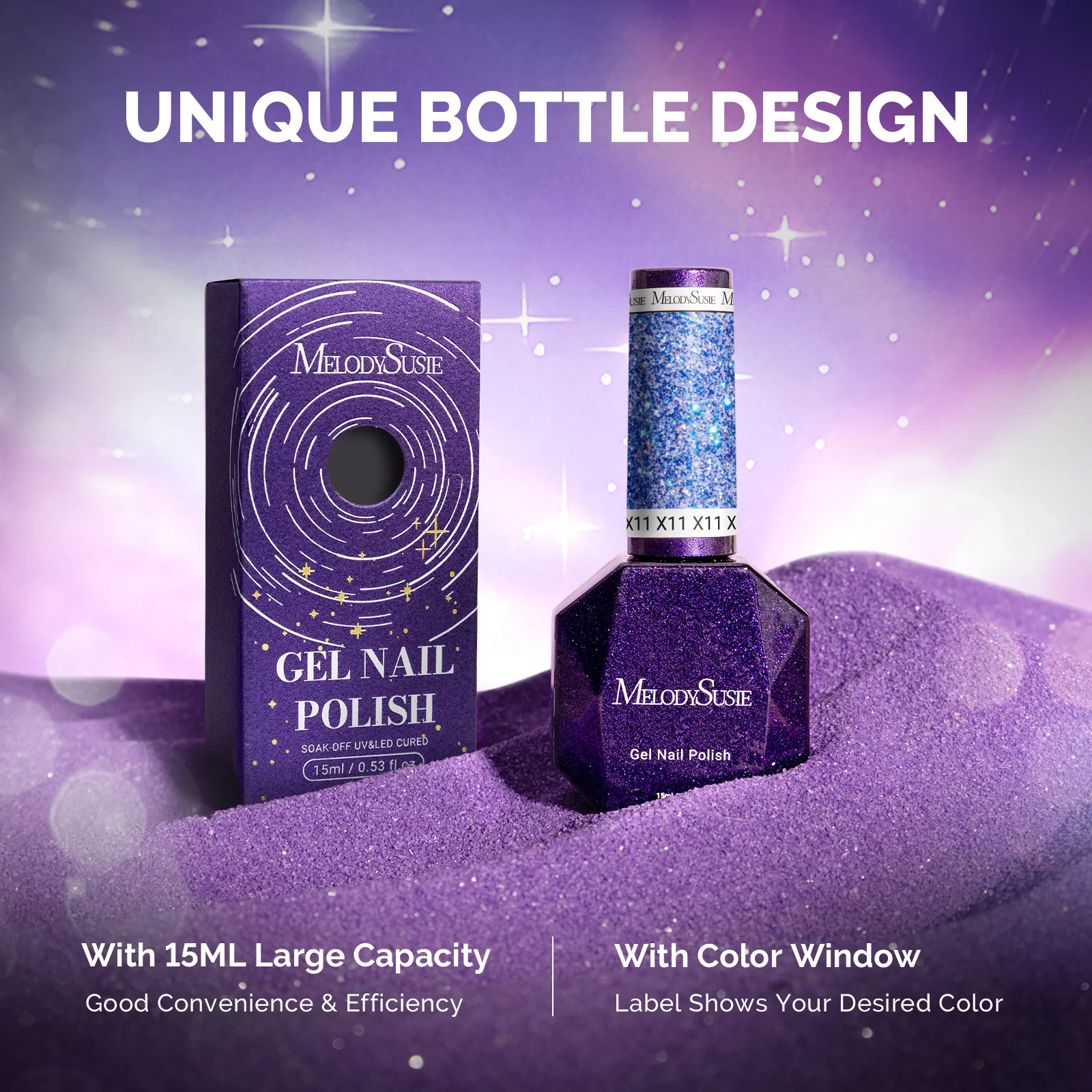 Galaliver 闪粉甲油胶 15ml - X11 Starry Blue