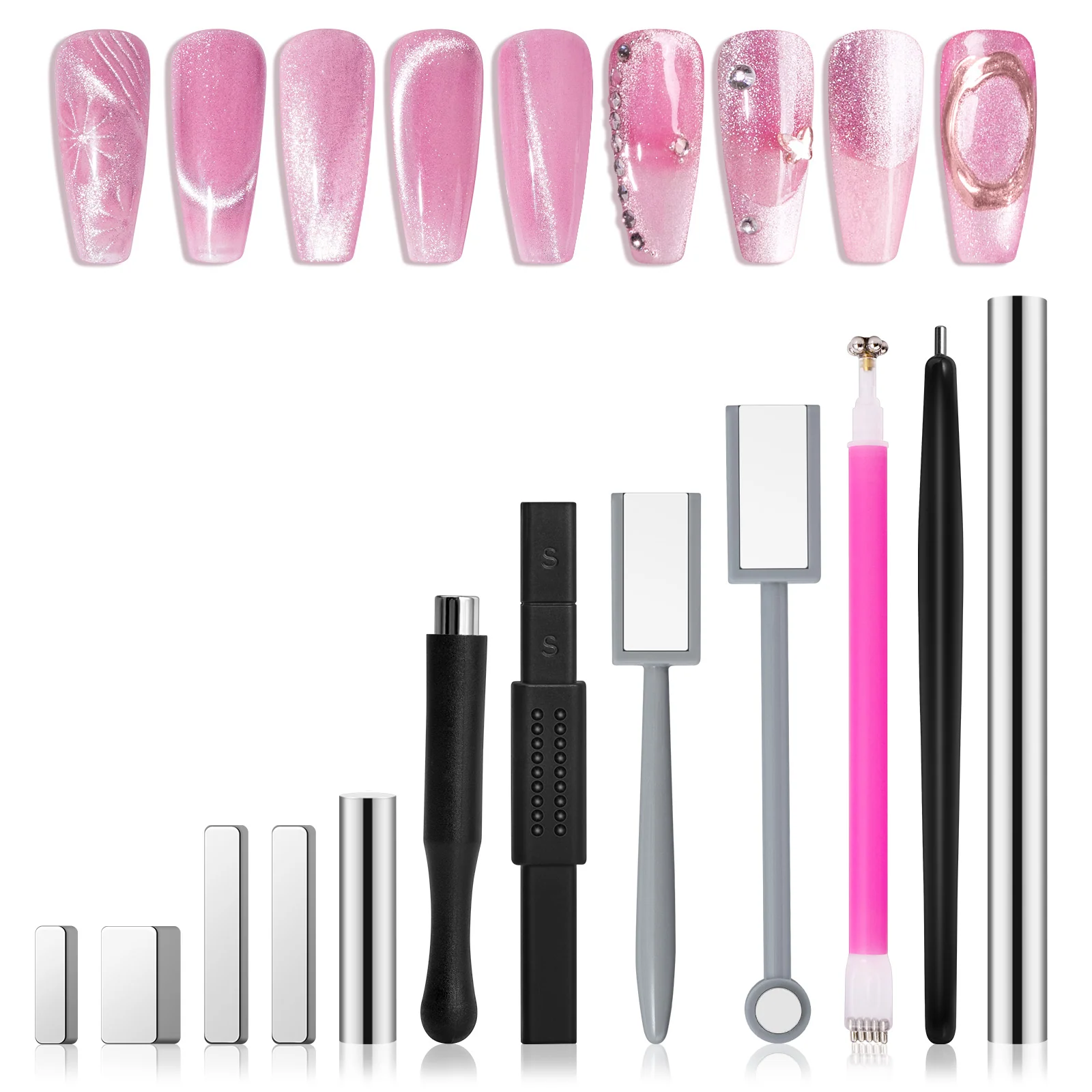 Cat Eye Gel Nail Polish Magnet Set 11 Pieces for Nail Art