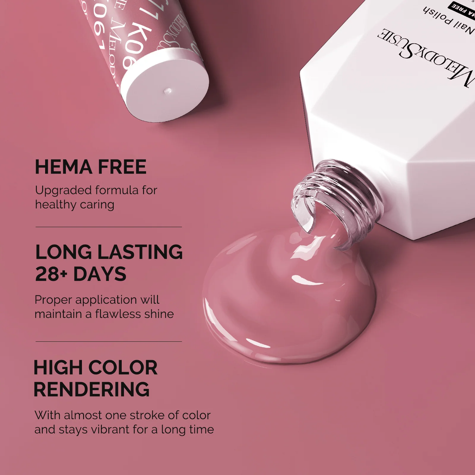 无HEMA凝胶指甲油 0.5 fl oz/15ml - K0611 Thick Rosy Nude