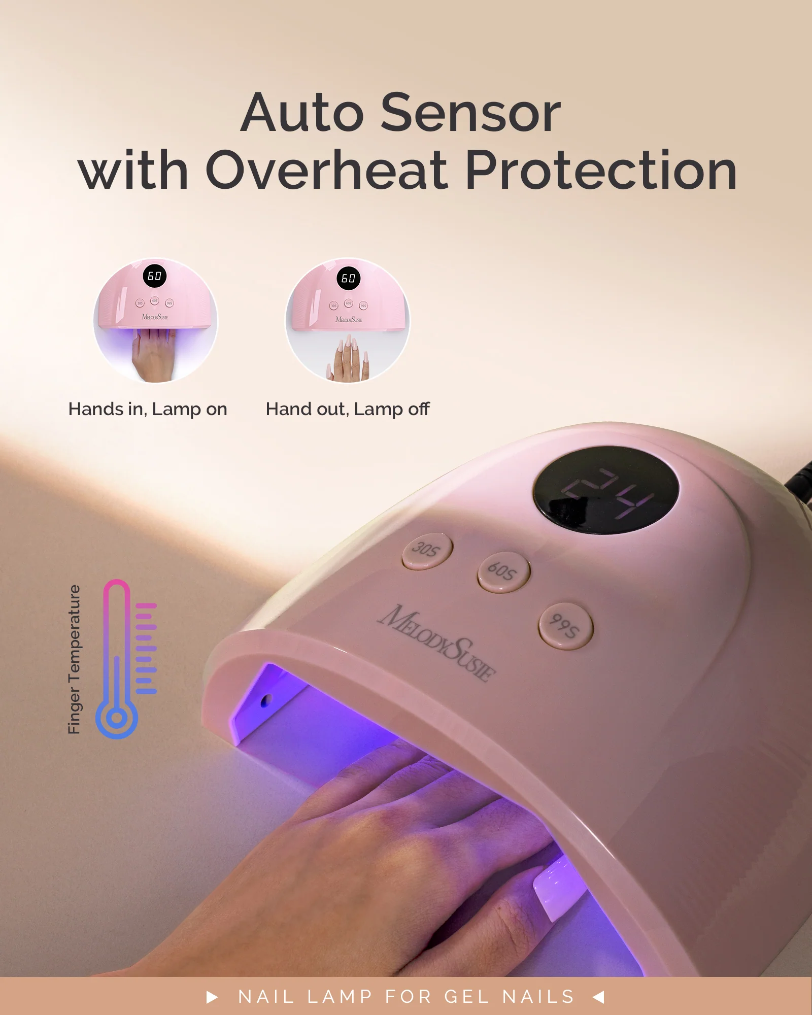 P-PLUS30F Plus30F UV/LED Nail Lamp in Pink, 36W