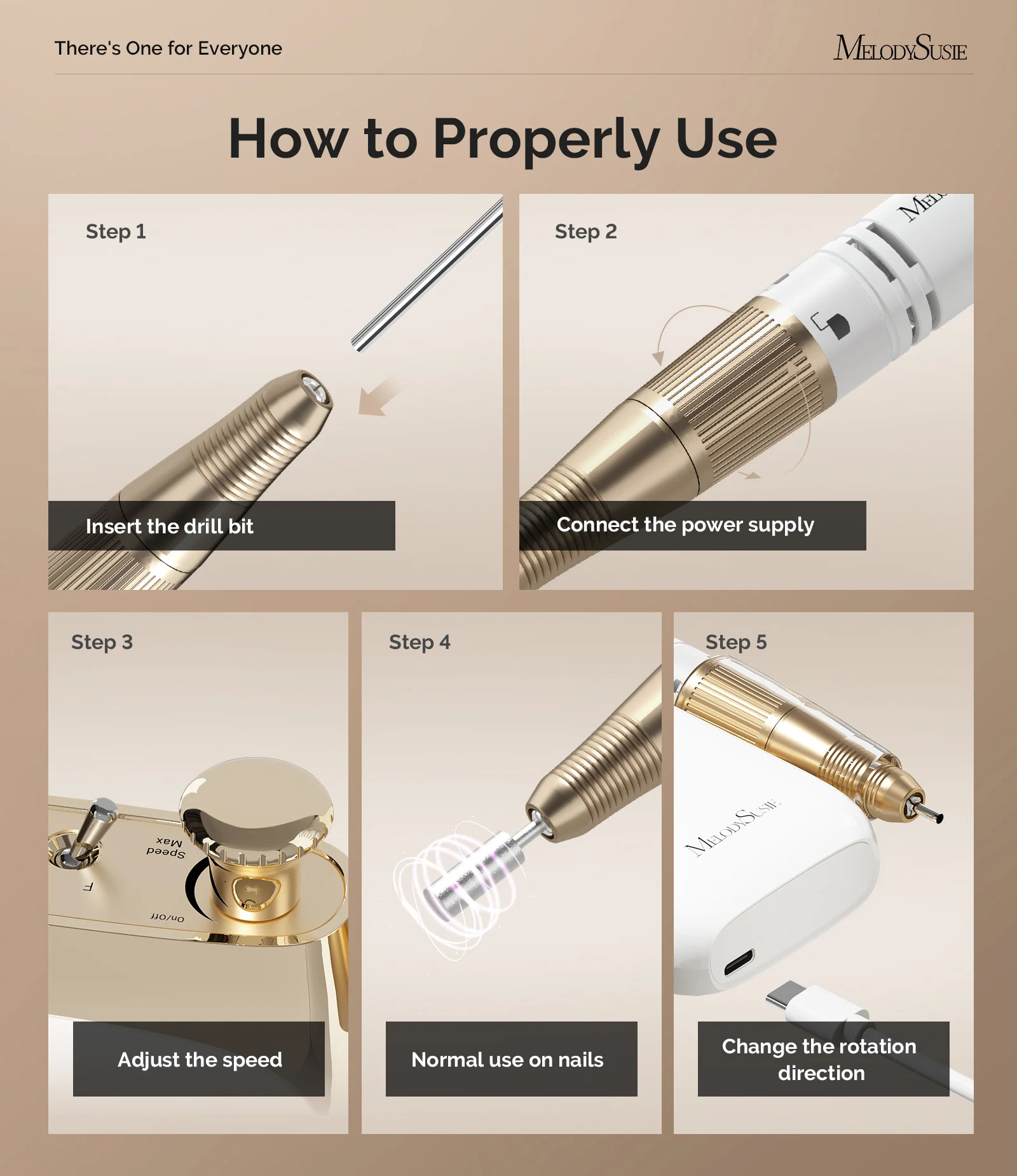 (US ONLY) Jade(SC320C) Clip-On Vintage-Style Rechargeable Nail Drill 30,000RPM