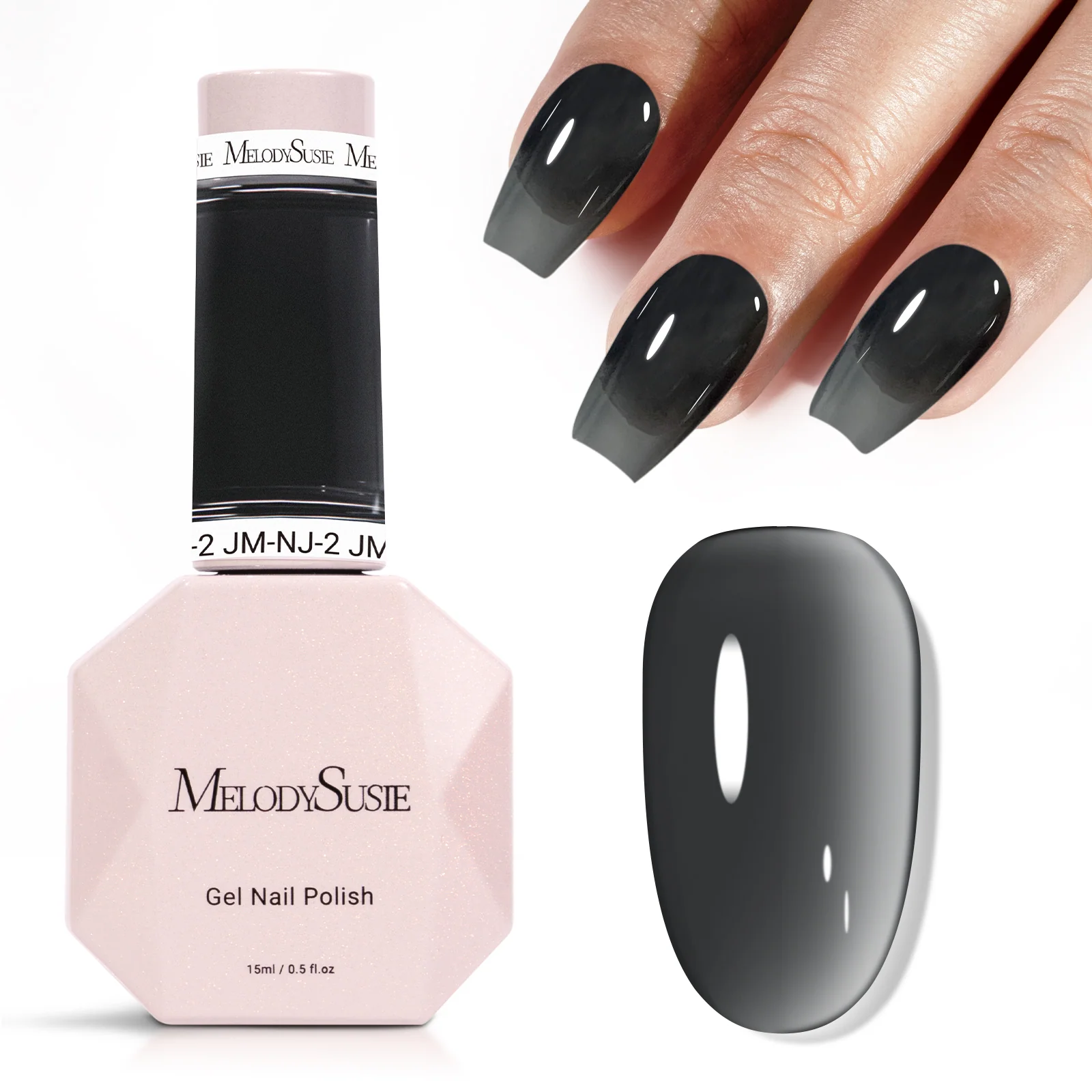 Jeweliver Jelly TPO-Free Gel Nail Polish 0.5 fl oz/15ml - Transparent Black JM-NJ-2