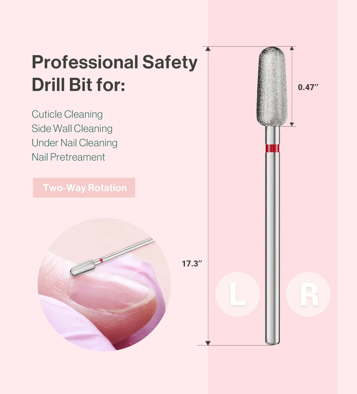5mm Round Tapered Carbide Diamond Under Nail Cleaner Bit