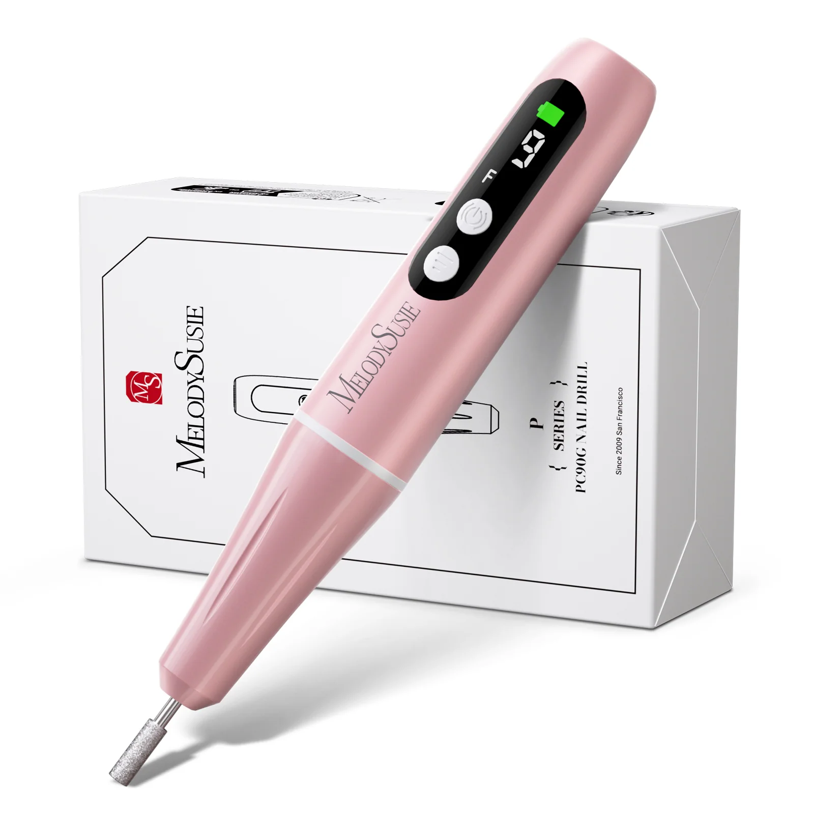 PC90G Pen-Shaped Portable Rechargeable Nail Drill 20,000RPM in Pink