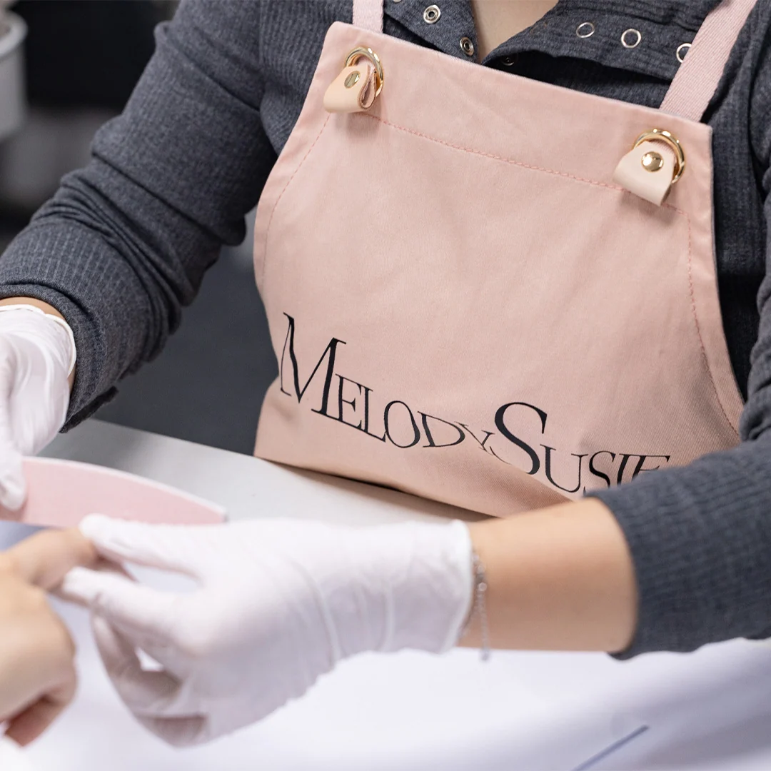 MelodySusie Pink Adjustable Apron with Two Pockets for Nail Work