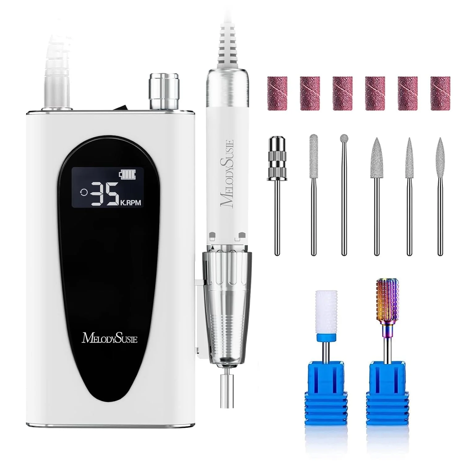Sparkle Plus(MM400C) Rechargeable Nail Drill 35,000RPM Cordless for Mobile Techs
