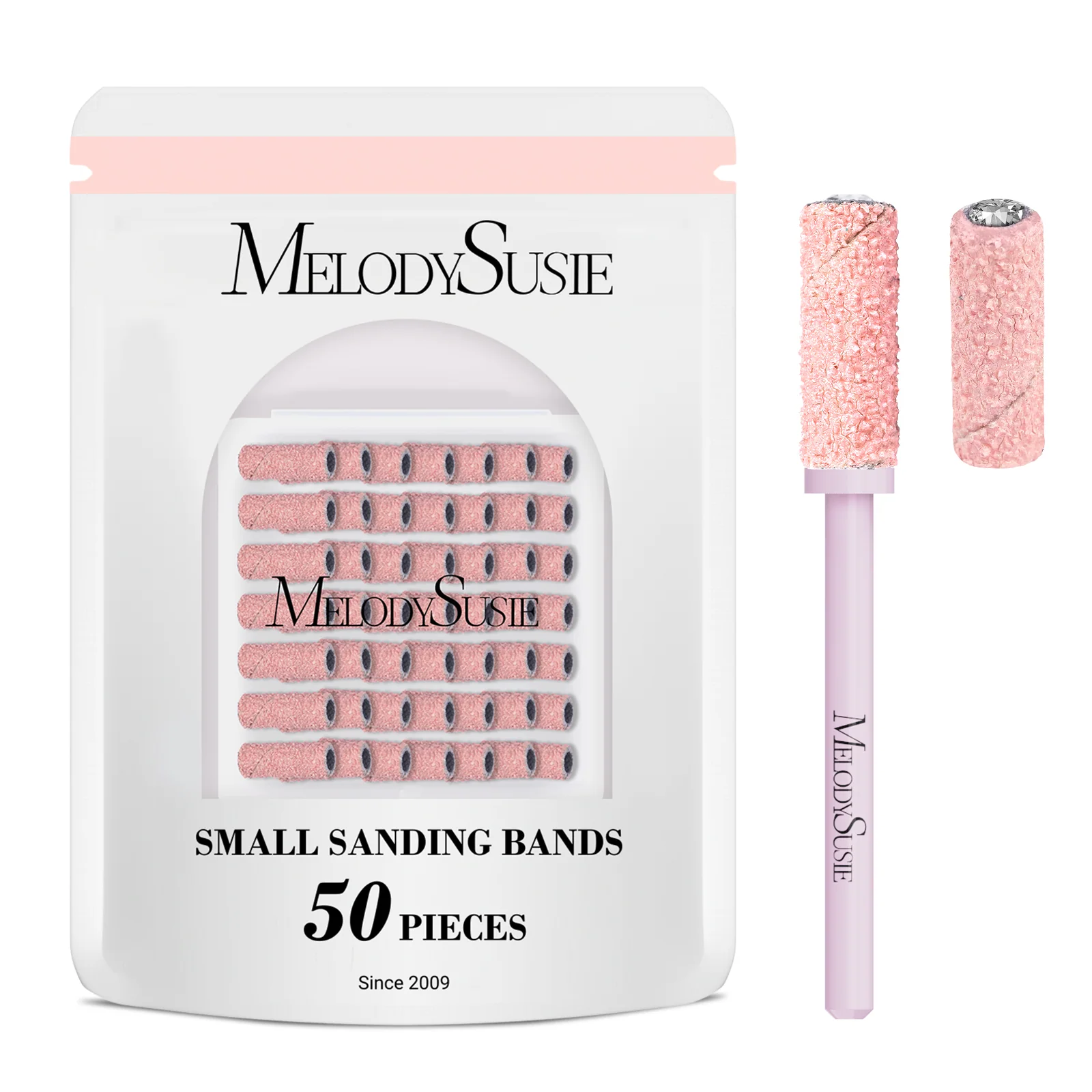 MelodySusie Small Sanding Bands Set 50 Pcs with Mandrel Bits