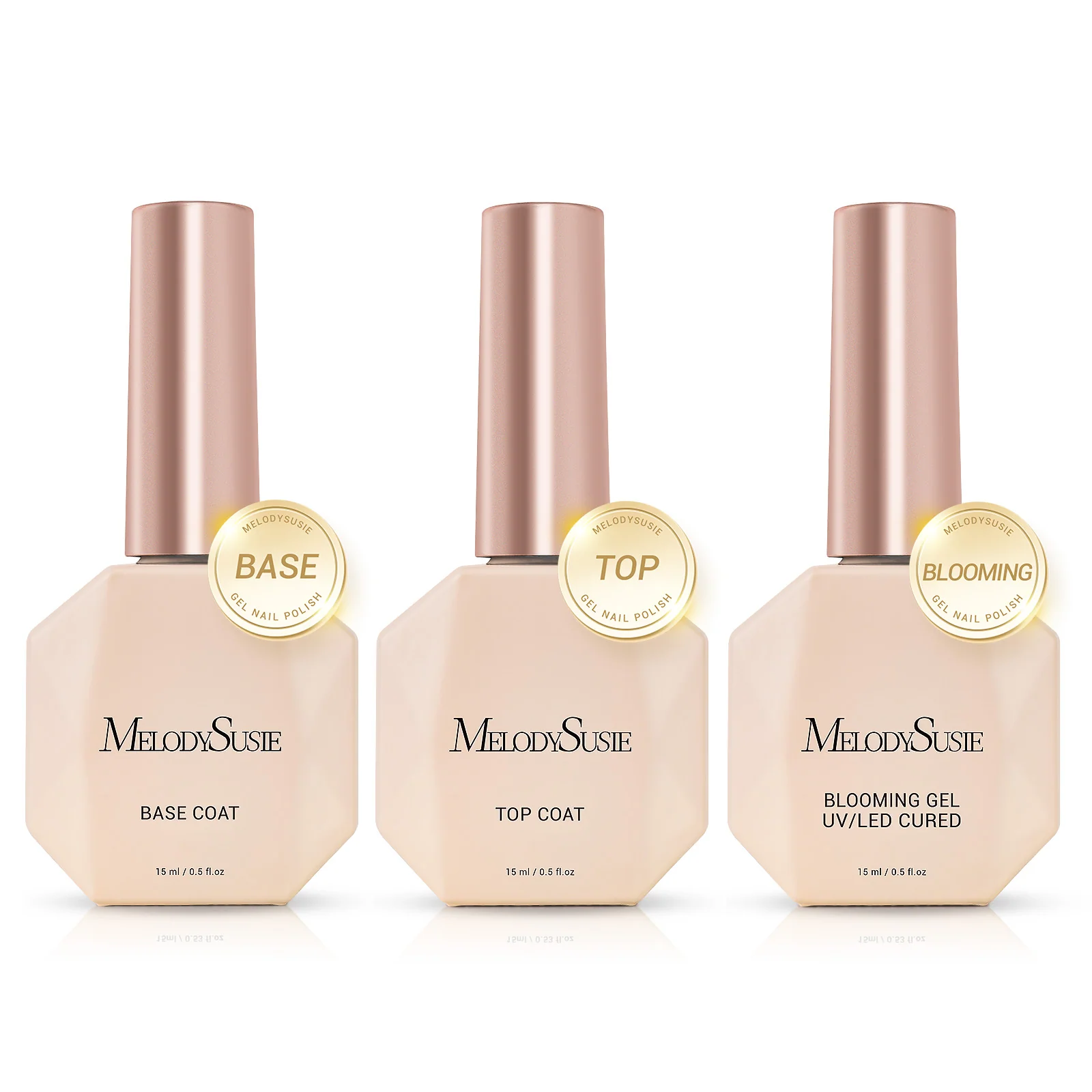 Top & Base Coat Gel Essentials Set - 3Pcs