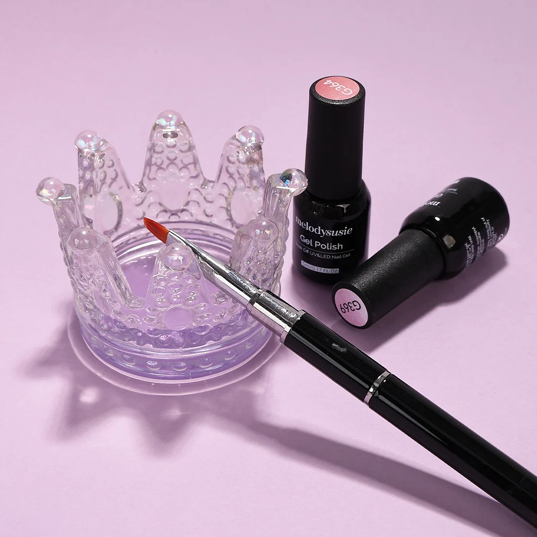 2 In 1 Crown Crystal Nail Art Dappen Dish and Pen Holder