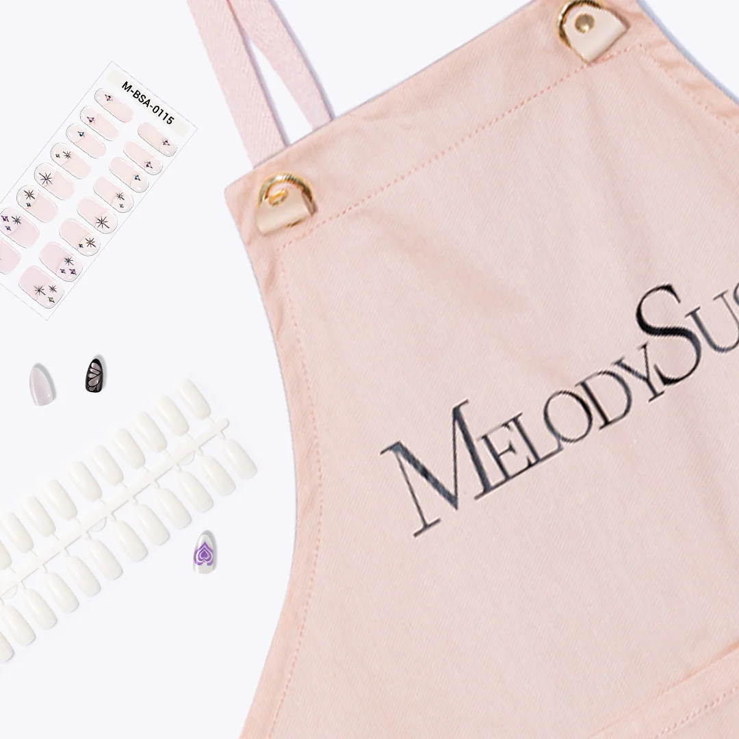 MelodySusie Pink Adjustable Apron with Two Pockets for Nail Work