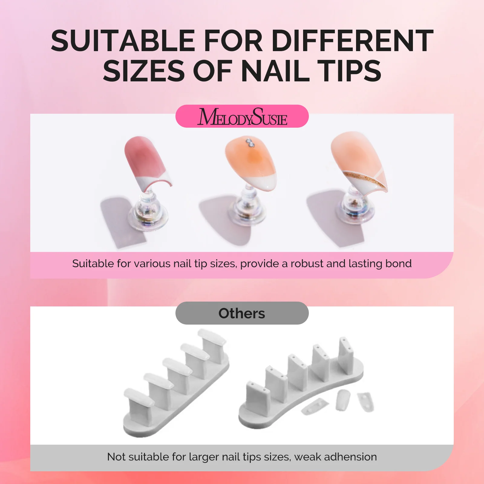 2 Sets Acrylic Magnetic Nail Stand for Press-On Nails and Nail Art