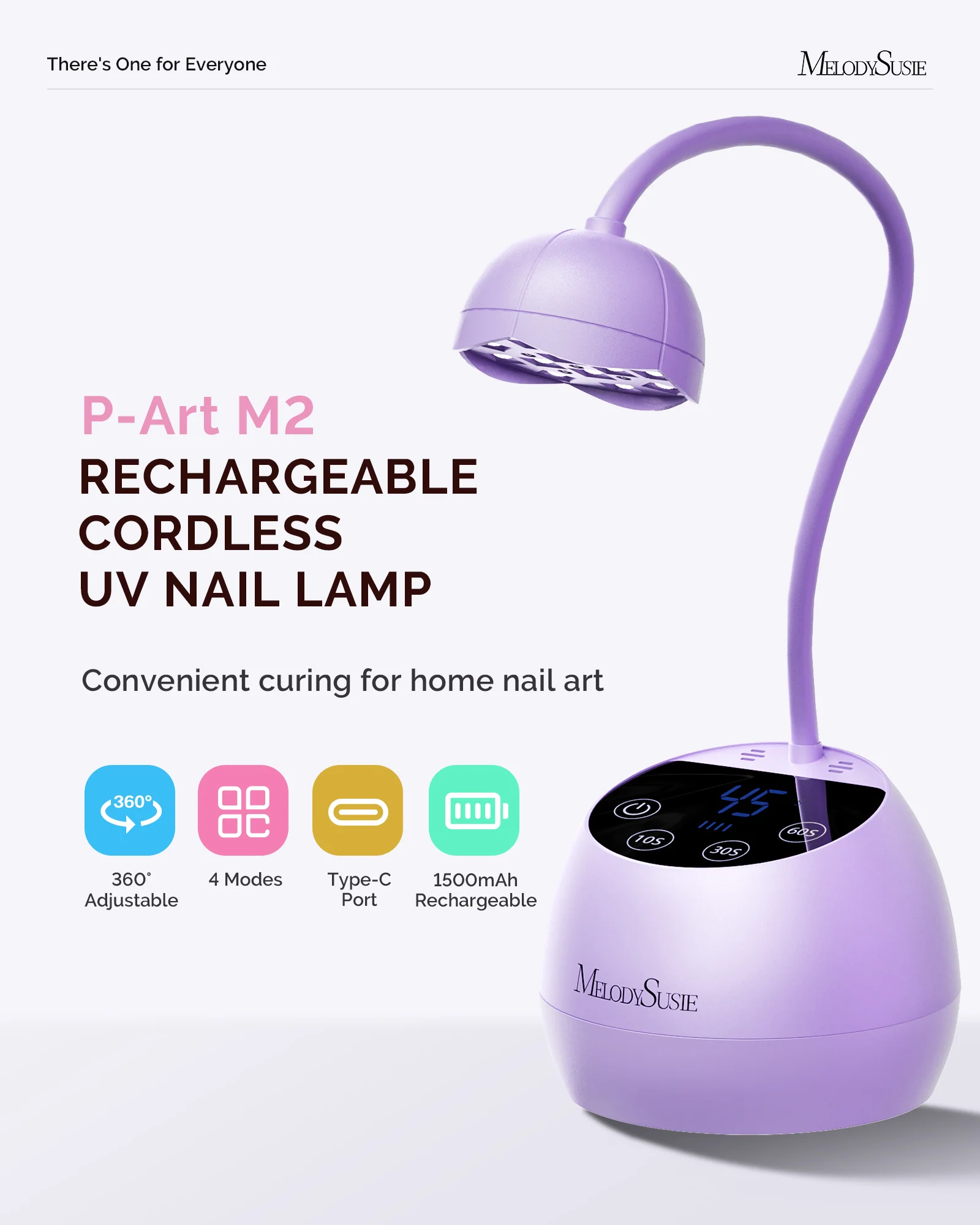P-ArtM2 Gooseneck Cordless UV Nail Lamp in Purple