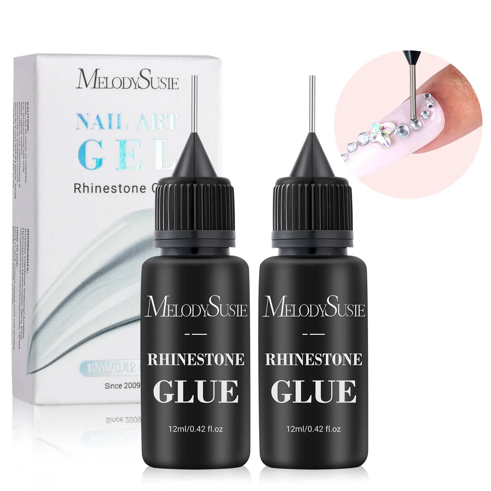 Nail Rhinestone Glue 2Pcs 12ml