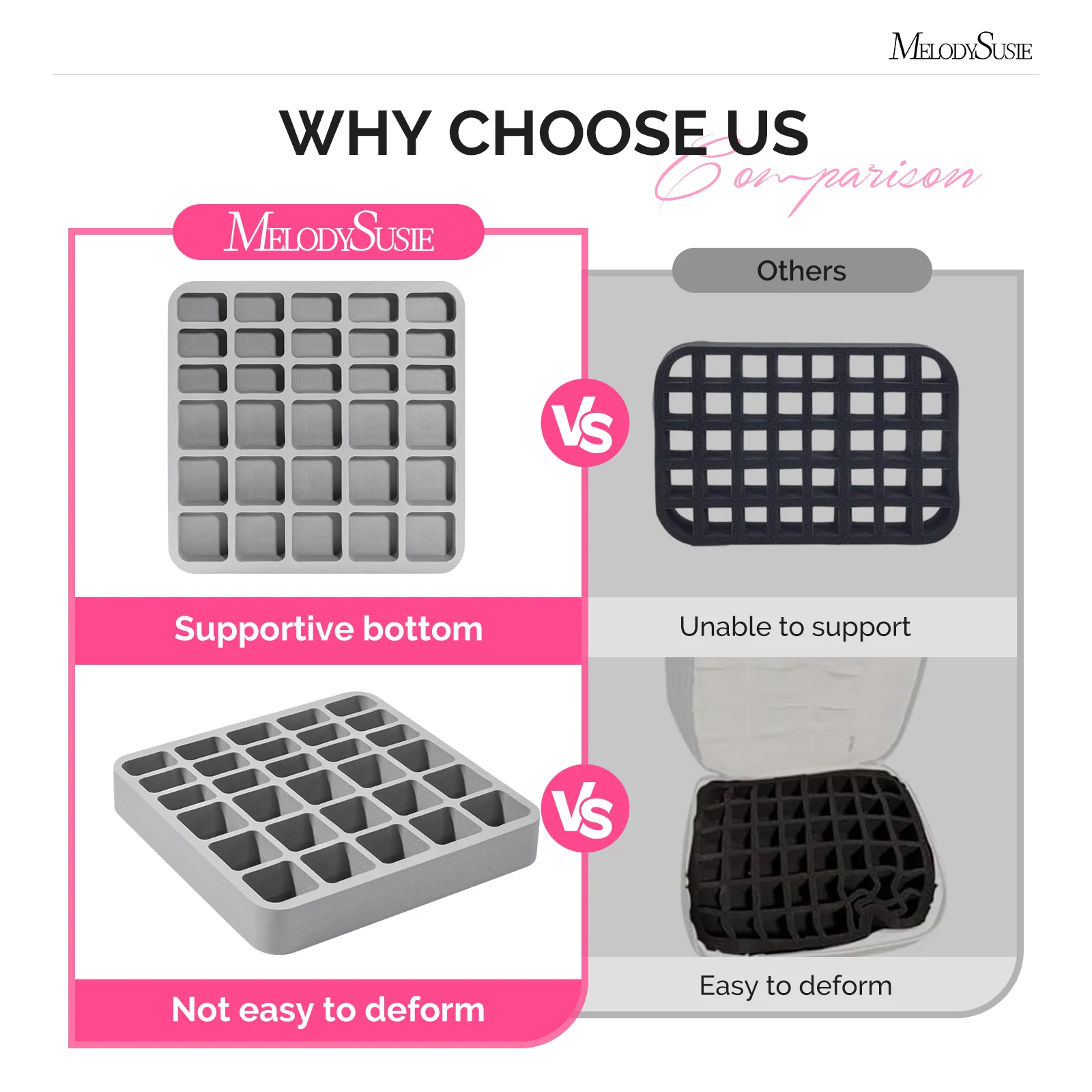 2Pcs 带槽甲油胶收纳海绵垫
