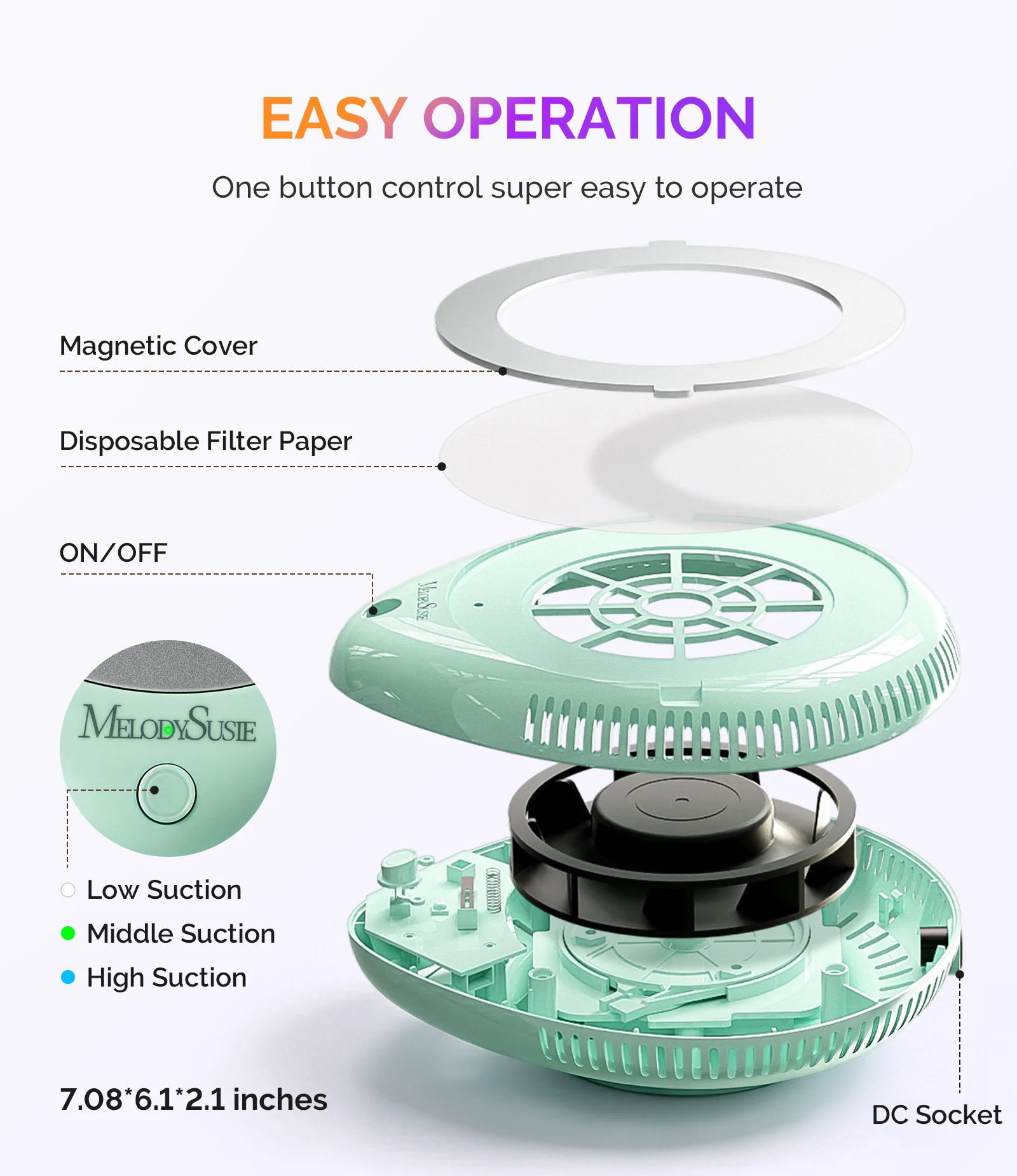 PProR Cordless Rechargeable Nail Dust Collector in Green