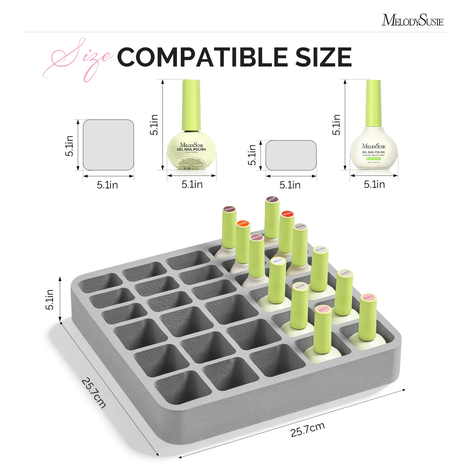 2Pcs Nail Gel Polish Organizer Foam Pad with Slots