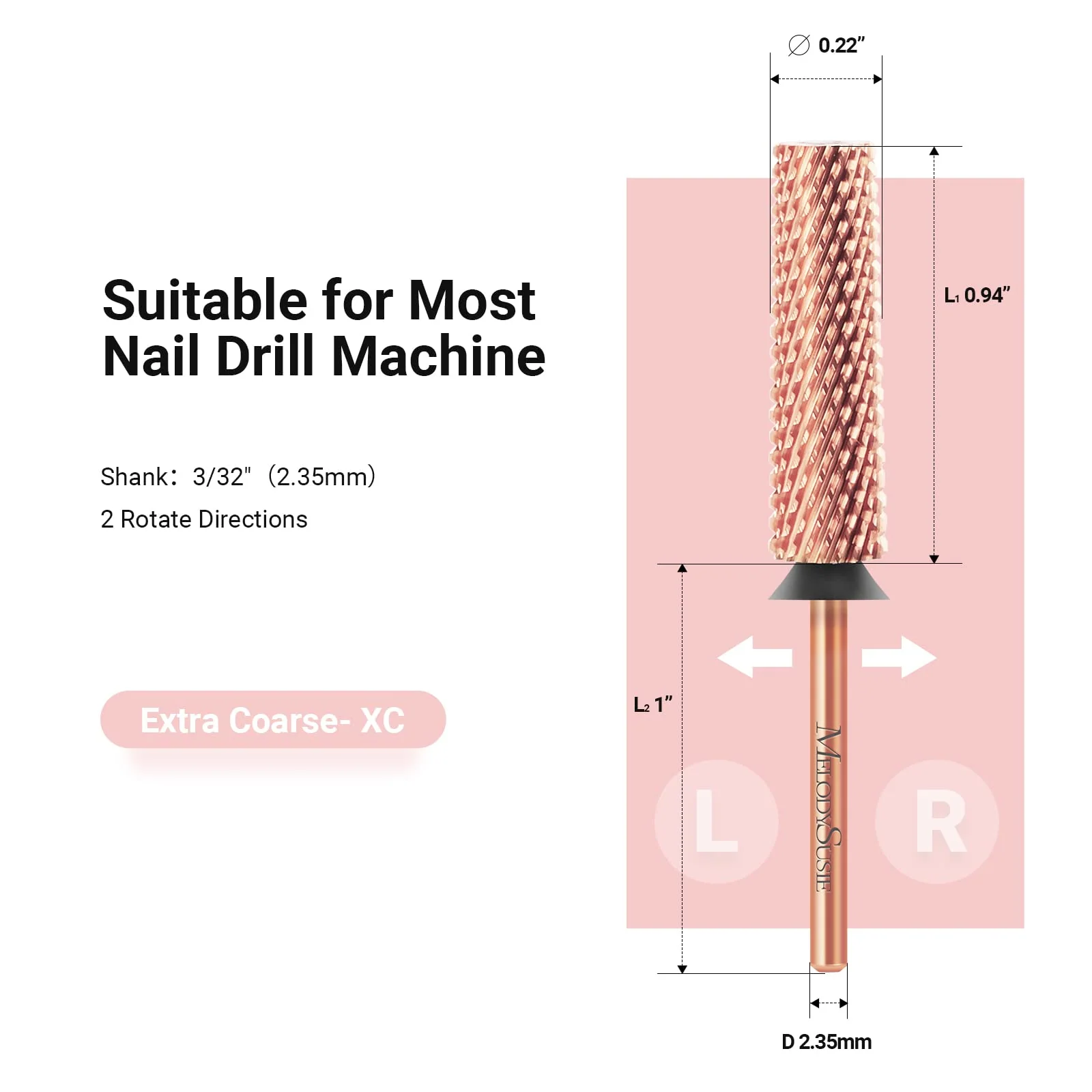Super Long Tapered Tungsten Carbide Nail Drill Bit for Acrylic Removal
