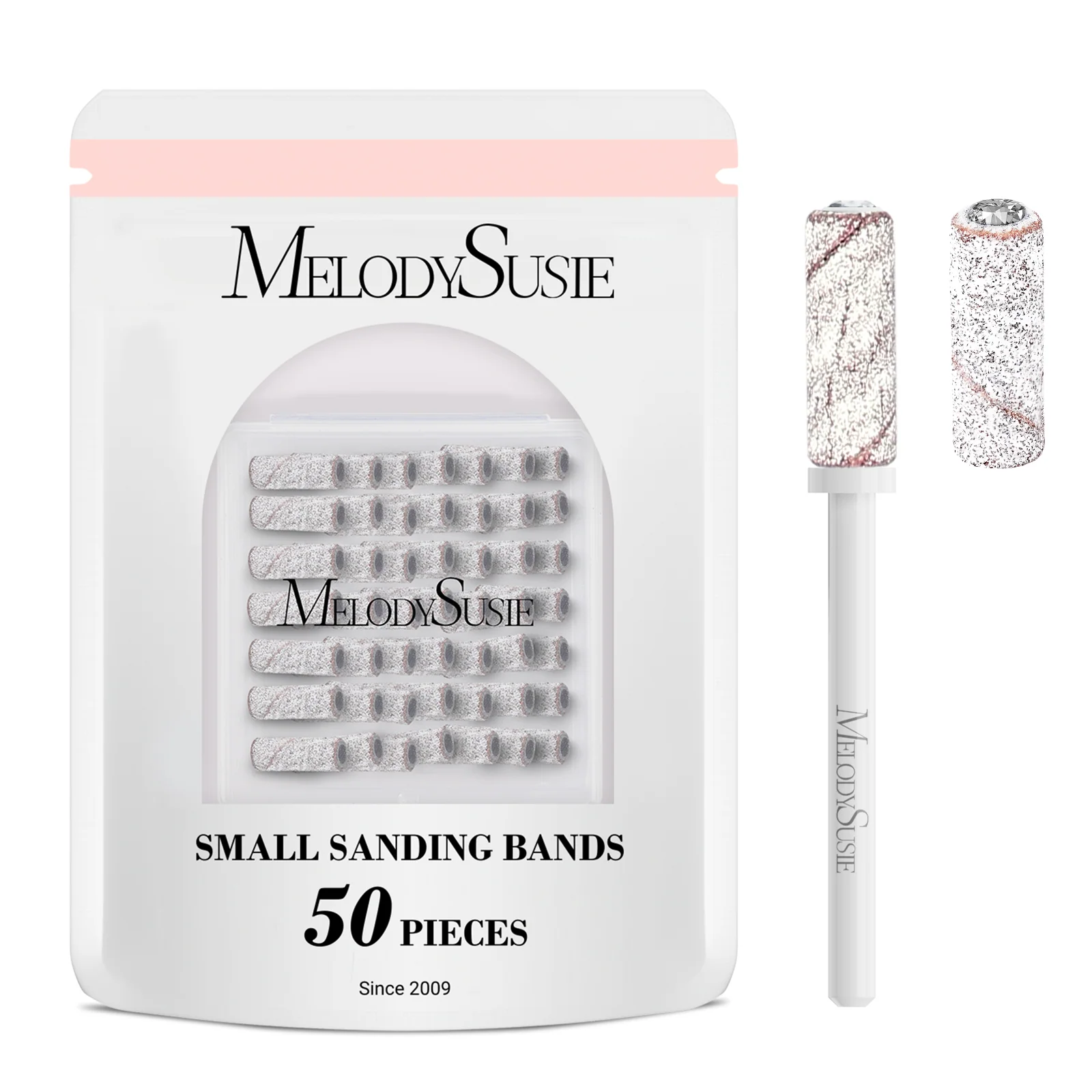 MelodySusie Small Sanding Bands Set 50 Pcs with Mandrel Bits