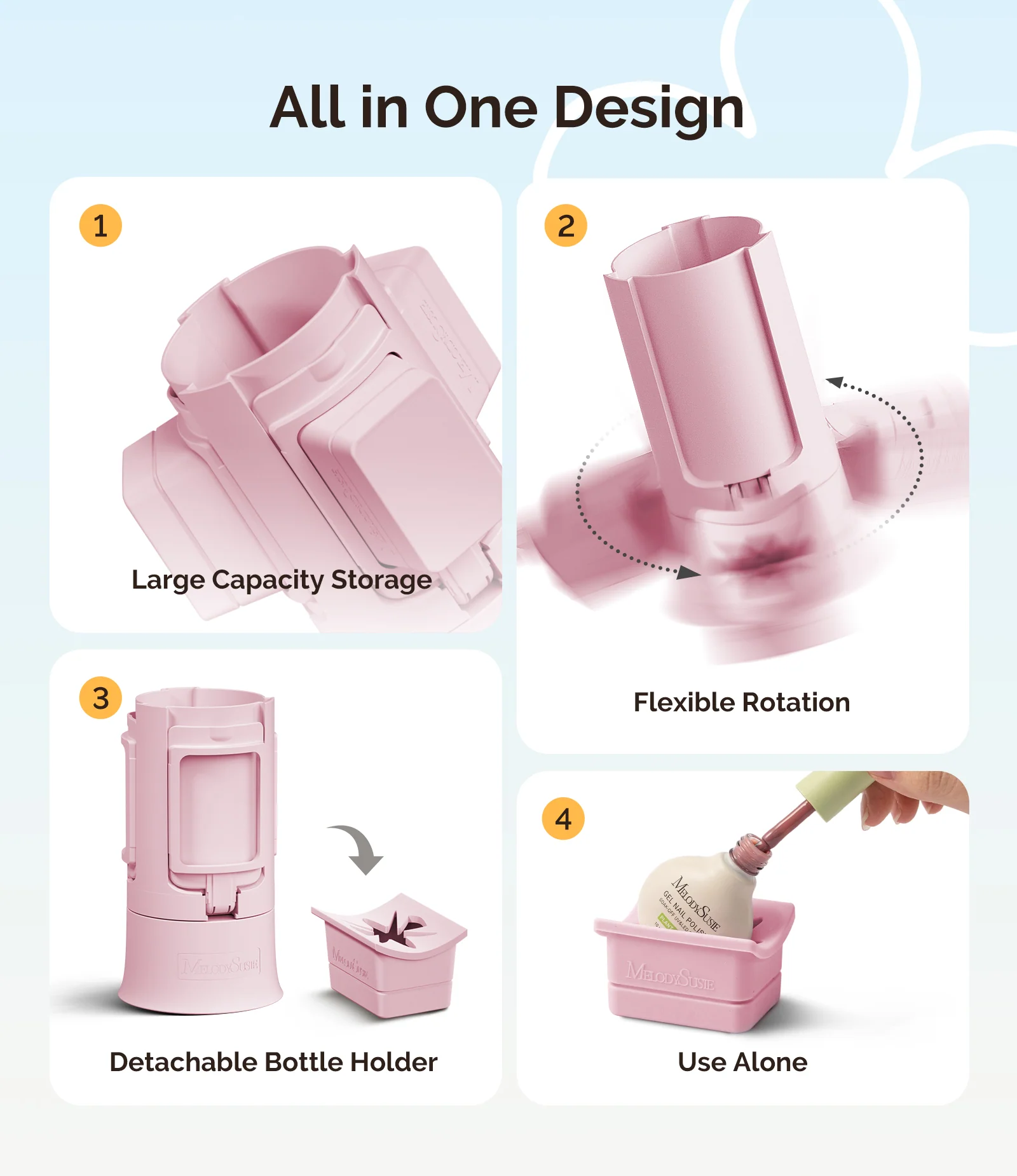 GelCarousel Rotatable Nail Art DIY Station, Pink Edition