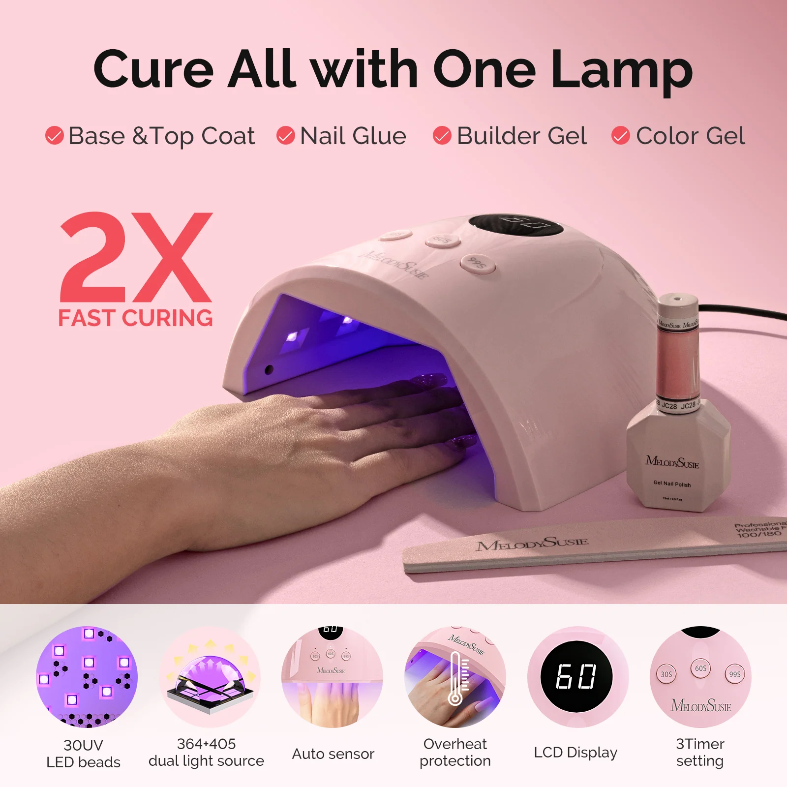 Gel Nail Polish Kit with UV Nail Lamp for Salon-Style Nails at Home