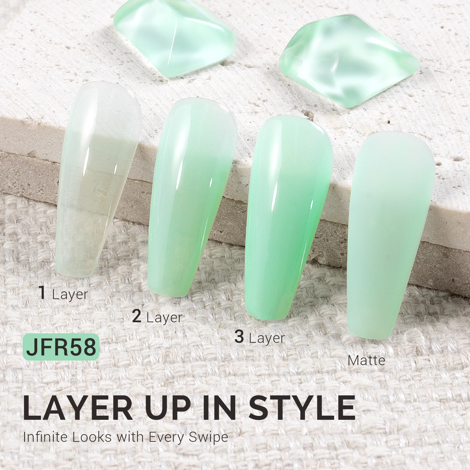 Jeweliver Jelly TPO-Free Gel Polish 15ml Green Lolite 15ml JFR58