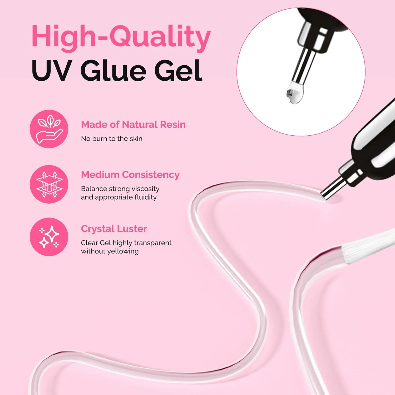 Nail Rhinestone Glue with Brush 8ml*2