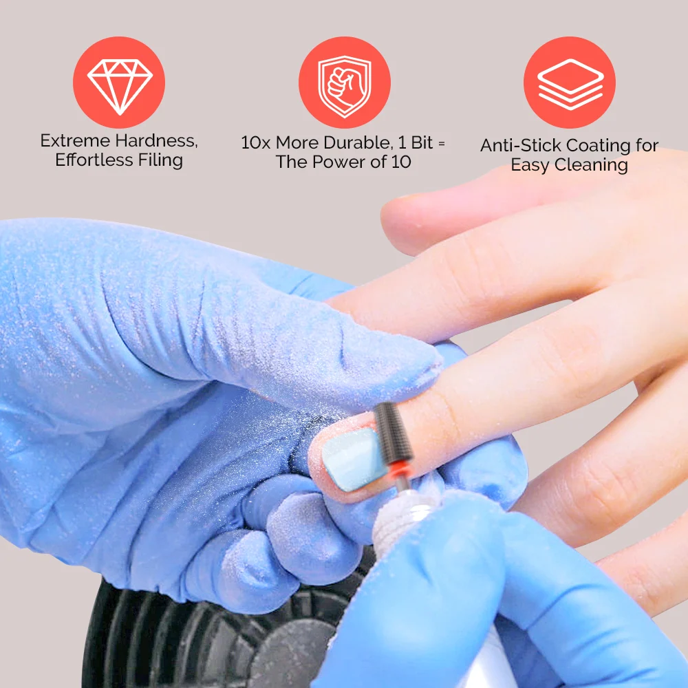 Dura-Diamond 涂层钨钢美甲打磨头，适用于沙龙修型