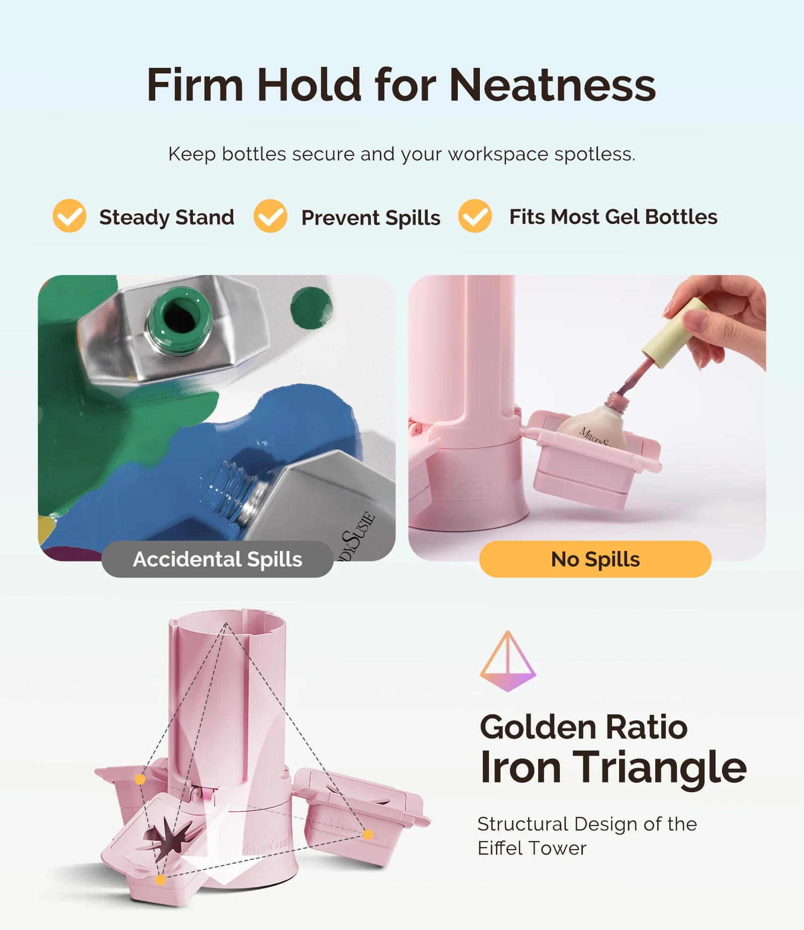 GelCarousel Rotatable Nail Art DIY Station, Pink Edition