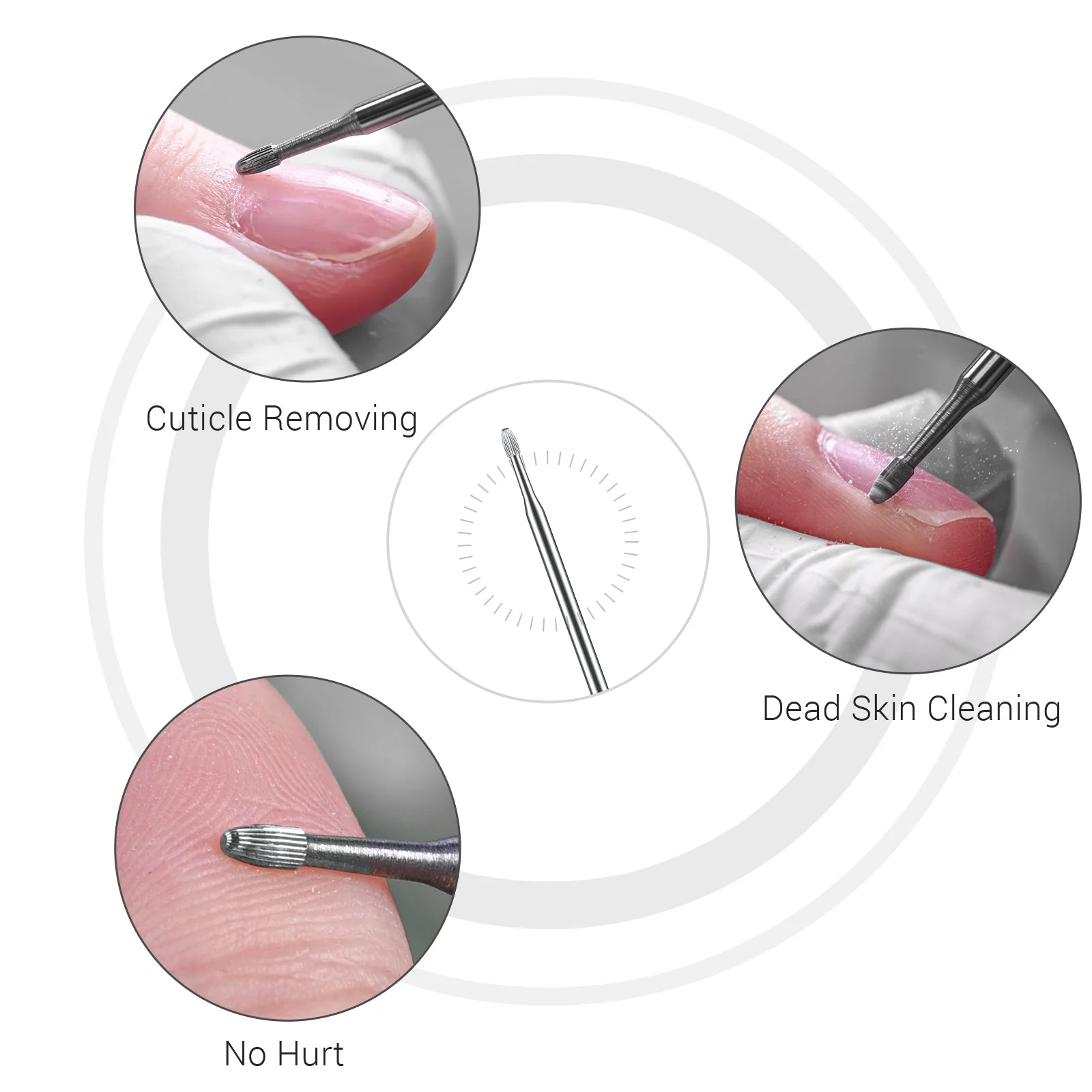 Tungsten Carbide Cuticle Cleaner Safety Nail Drill Bit - Fine (1pc)
