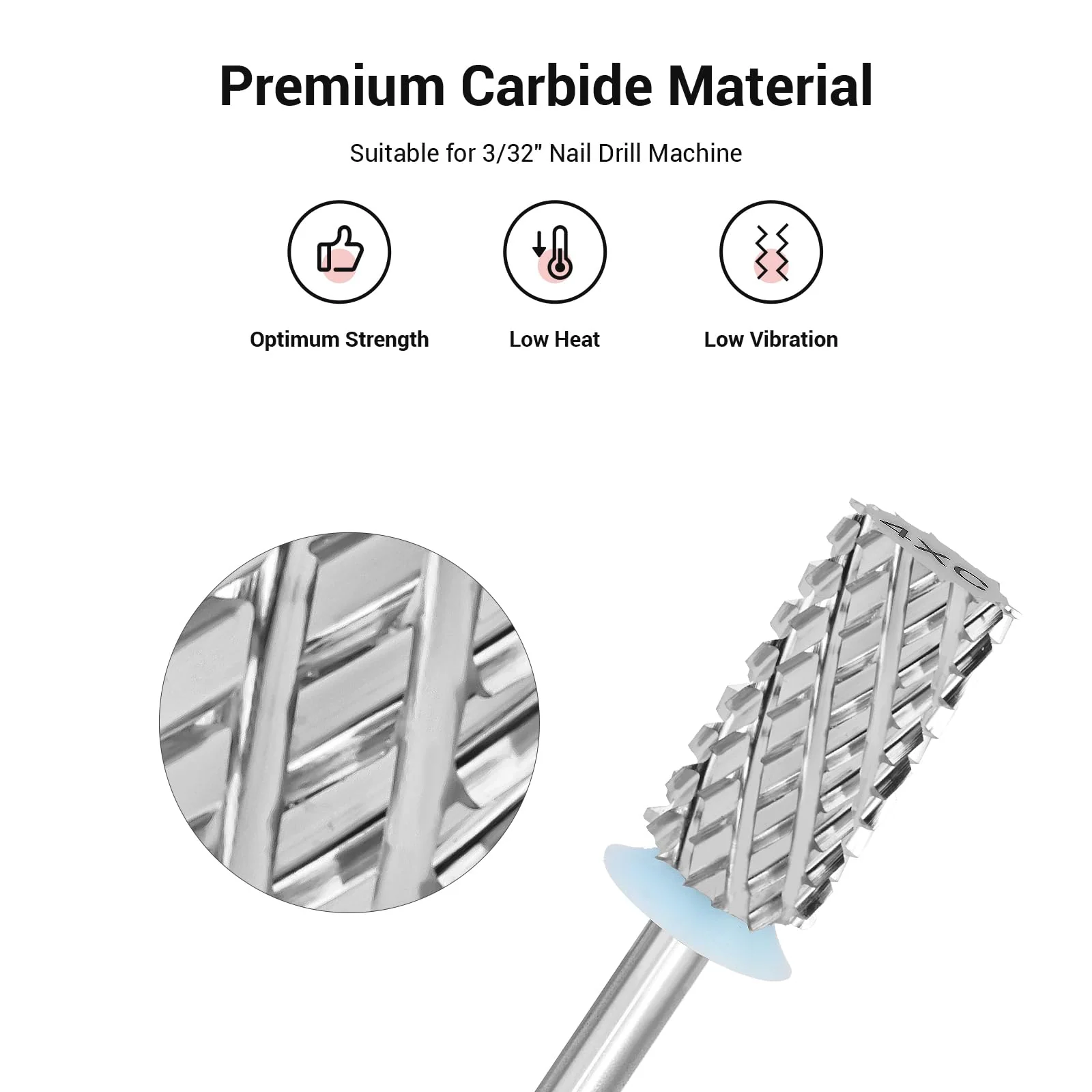 Large Barrel Tungsten Carbide Nail Drill Bit with 4X Coarse Teeth