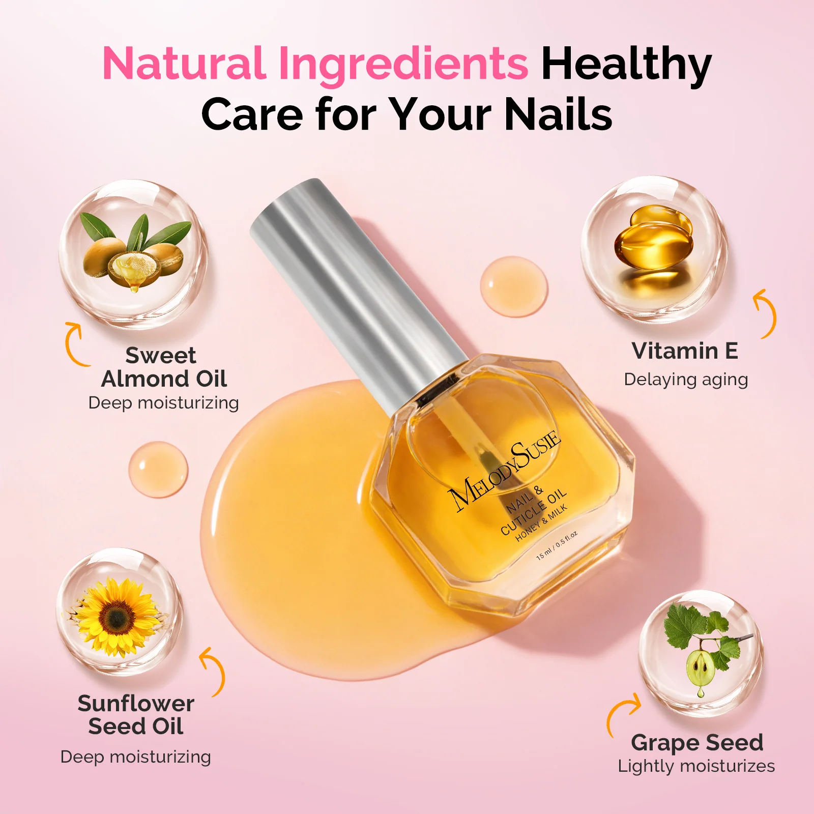 2Pcs Gel Nail Polish Remover Kit with Cuticle Oil and Cuticle Pusher