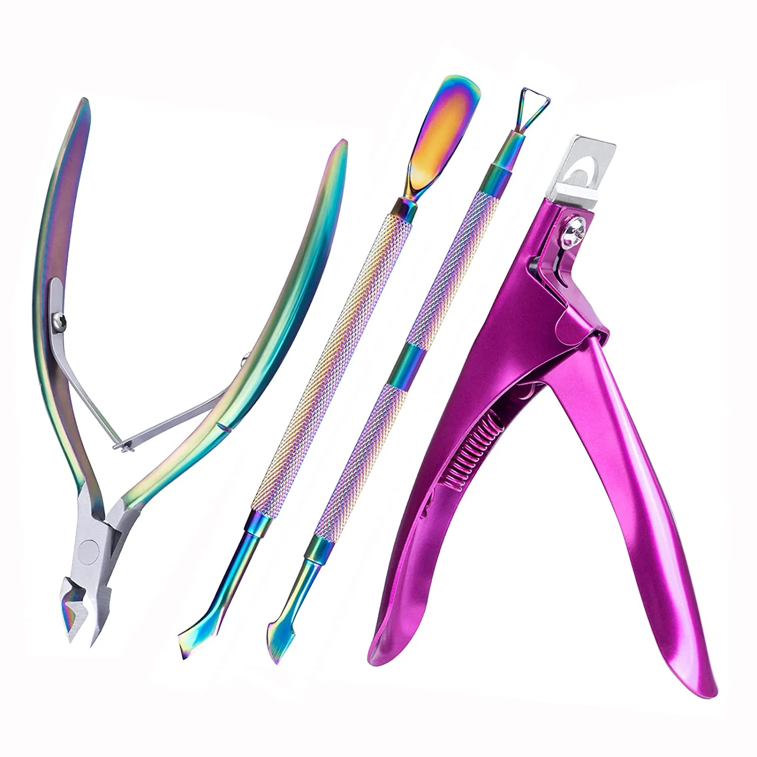 Acrylic Nail Clippers 4 in 1 Kit-Rainbow Manicure Tool Set
