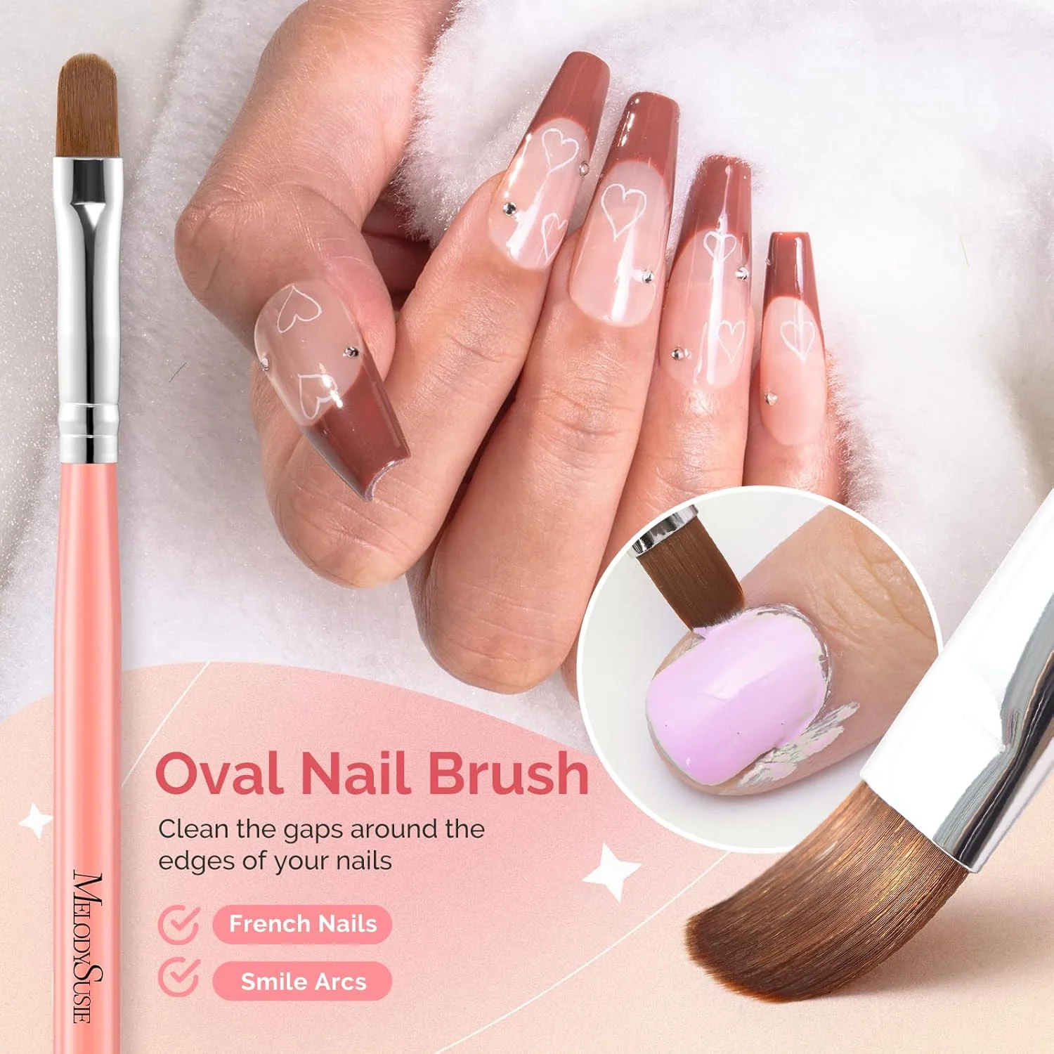 Nail Art Brushes Set 3Pcs in Orange