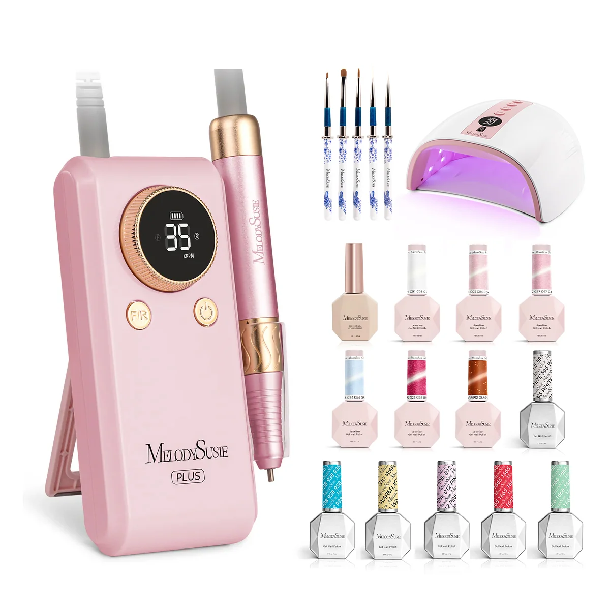 New Triplet Nail Drill Series with Stand Bundle for Manicures